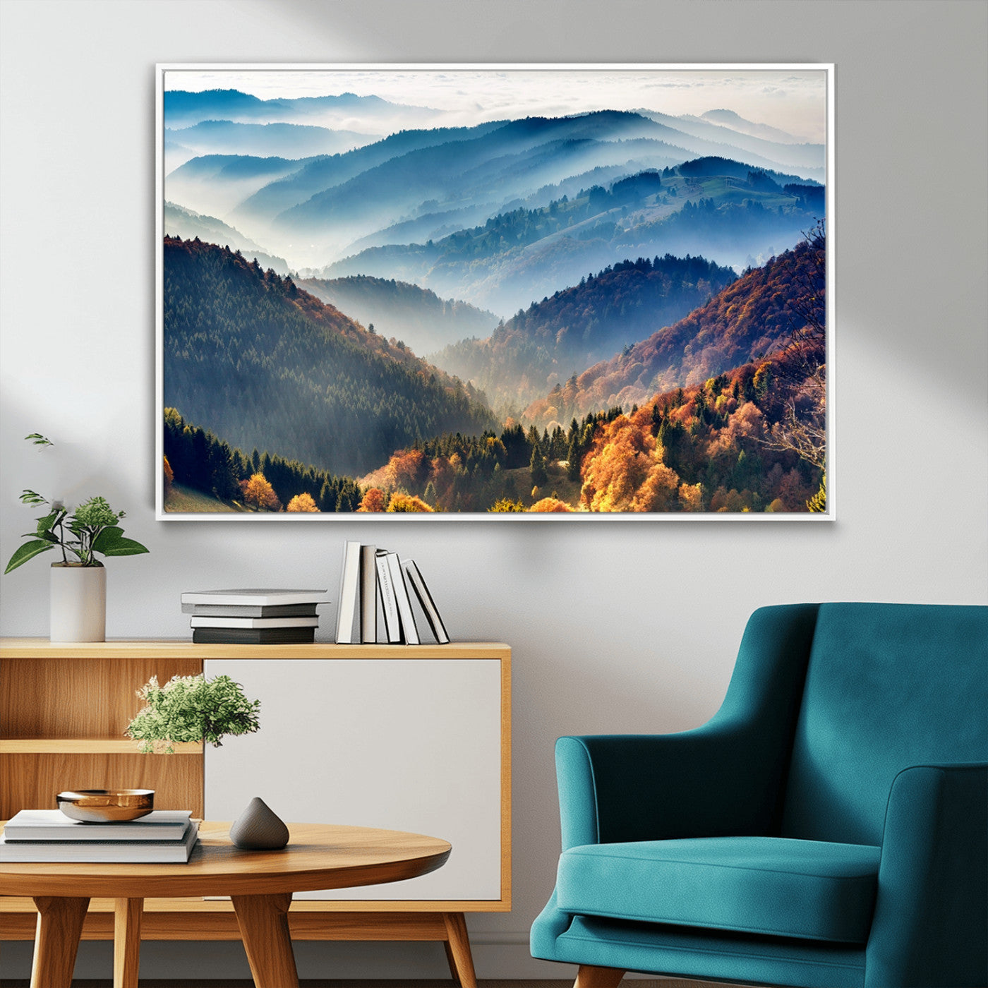 MGV-FC-36X24 - Mountains Forest Autumn Wall Art Canvas Print