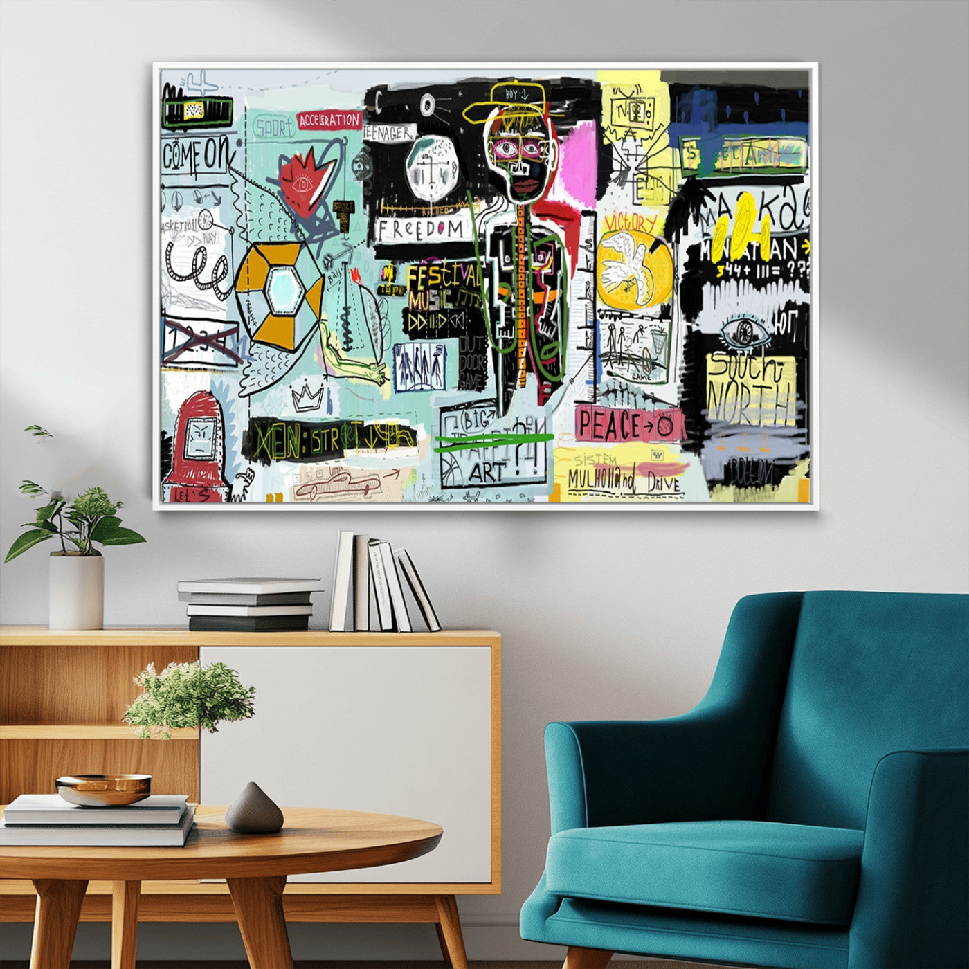 MGV-FC-36X24 - Abstract Graffiti Canvas Street Art-Inspired Graffiti Triptych Canvas – Modern Abstract Wall Art for
