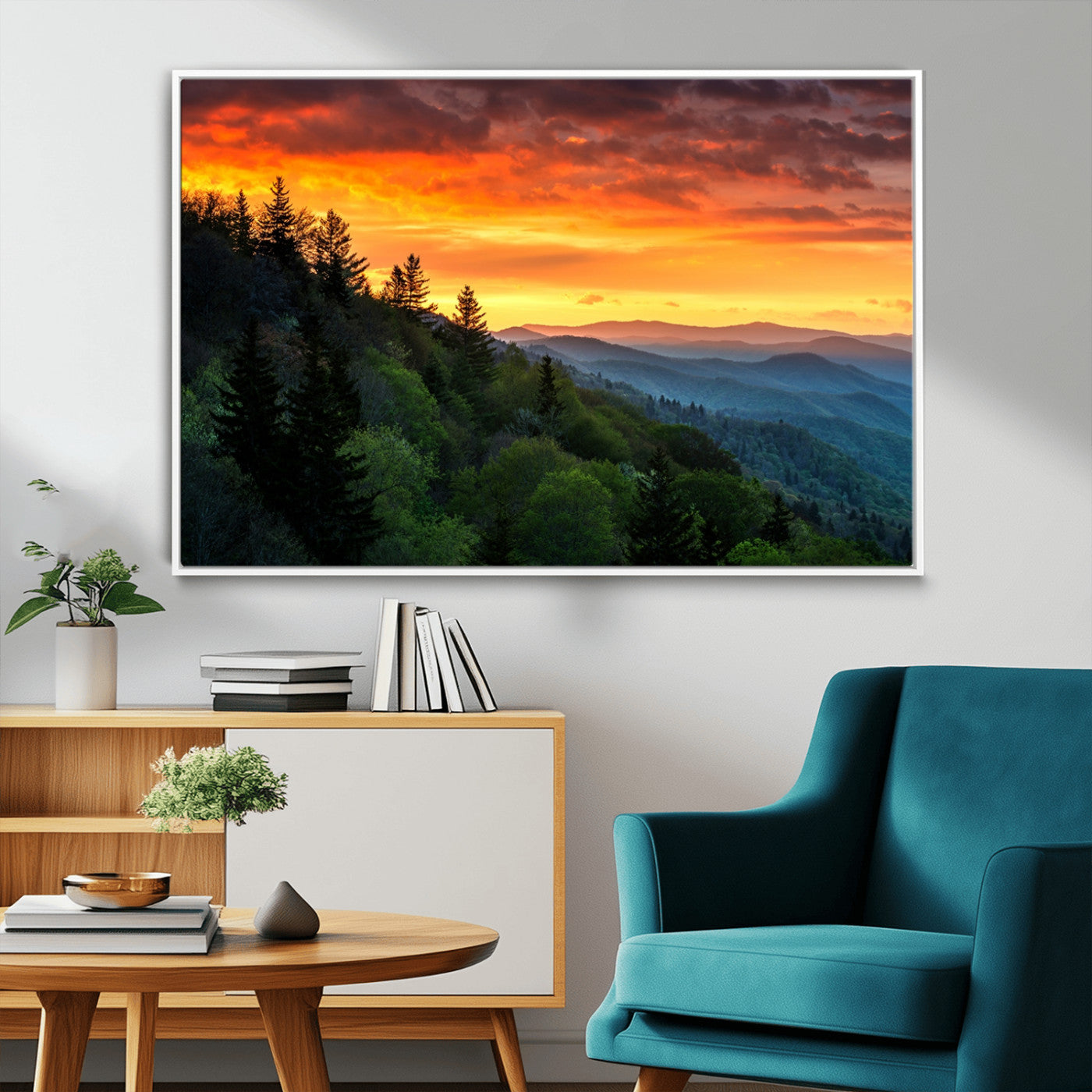 MGV-FC-36X24 - Forest Landscape Wall Art Sunset Canvas, Forest Sunset Canvas Print