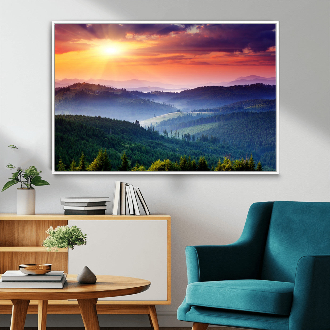 MGV-FC-36X24 - Mountain and Sunset Wall Art Canvas Print