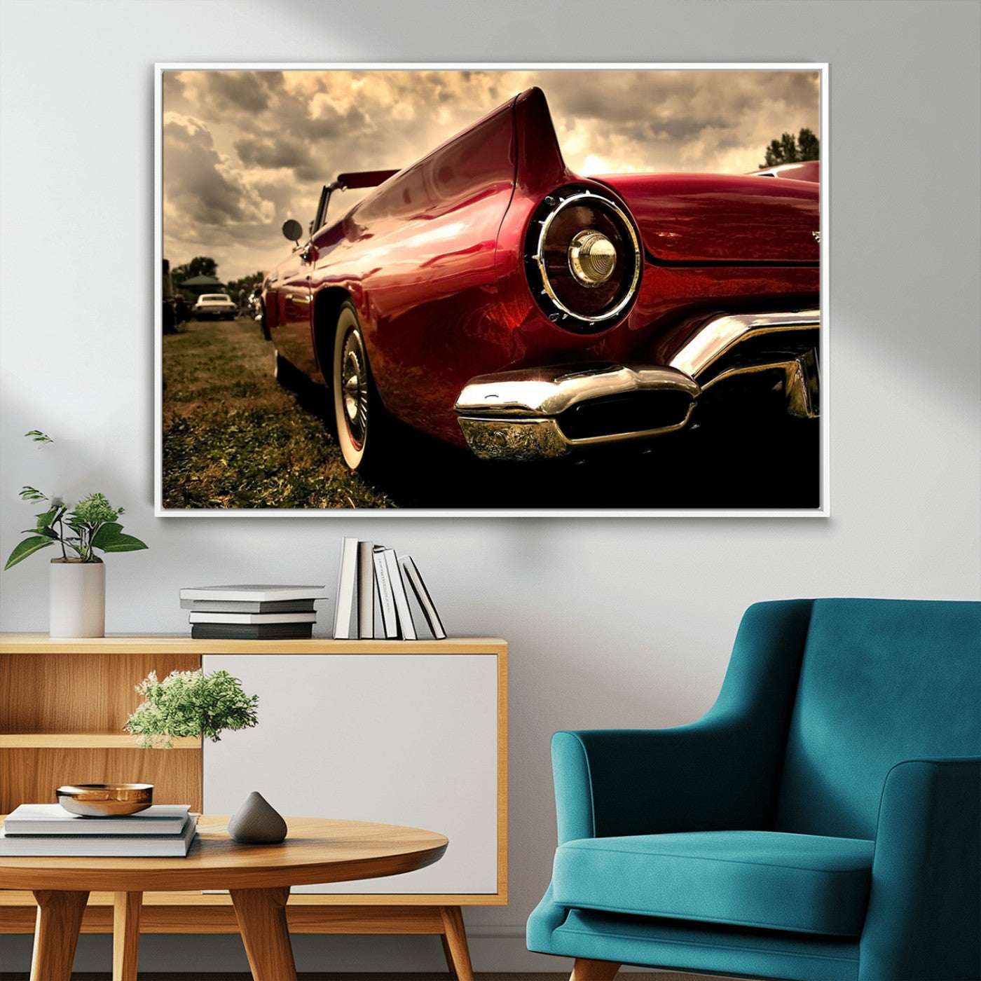 MGV-FC-36X24 - Red Classic Car Wall Art Canvas Print