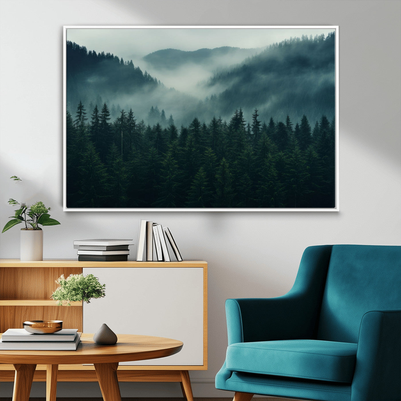 MGV-FC-36X24 - Captivating Misty Forest Wall Art Premium Canvas Print,  Foggy and Serene Atmosphere Wall Art Canvas