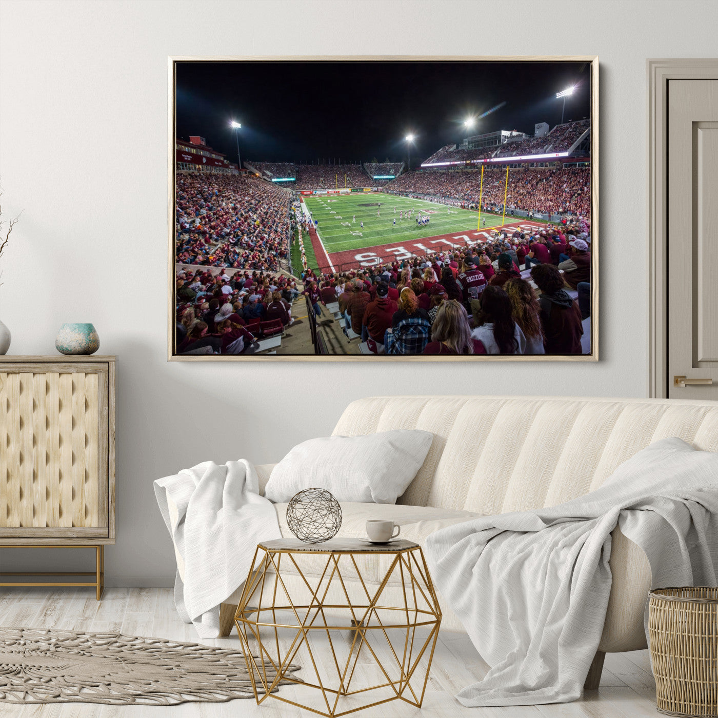 56191-MGV-CV-36X24-American Football Wall Art Canvas Print, Stadium Sport Wall Art Print
