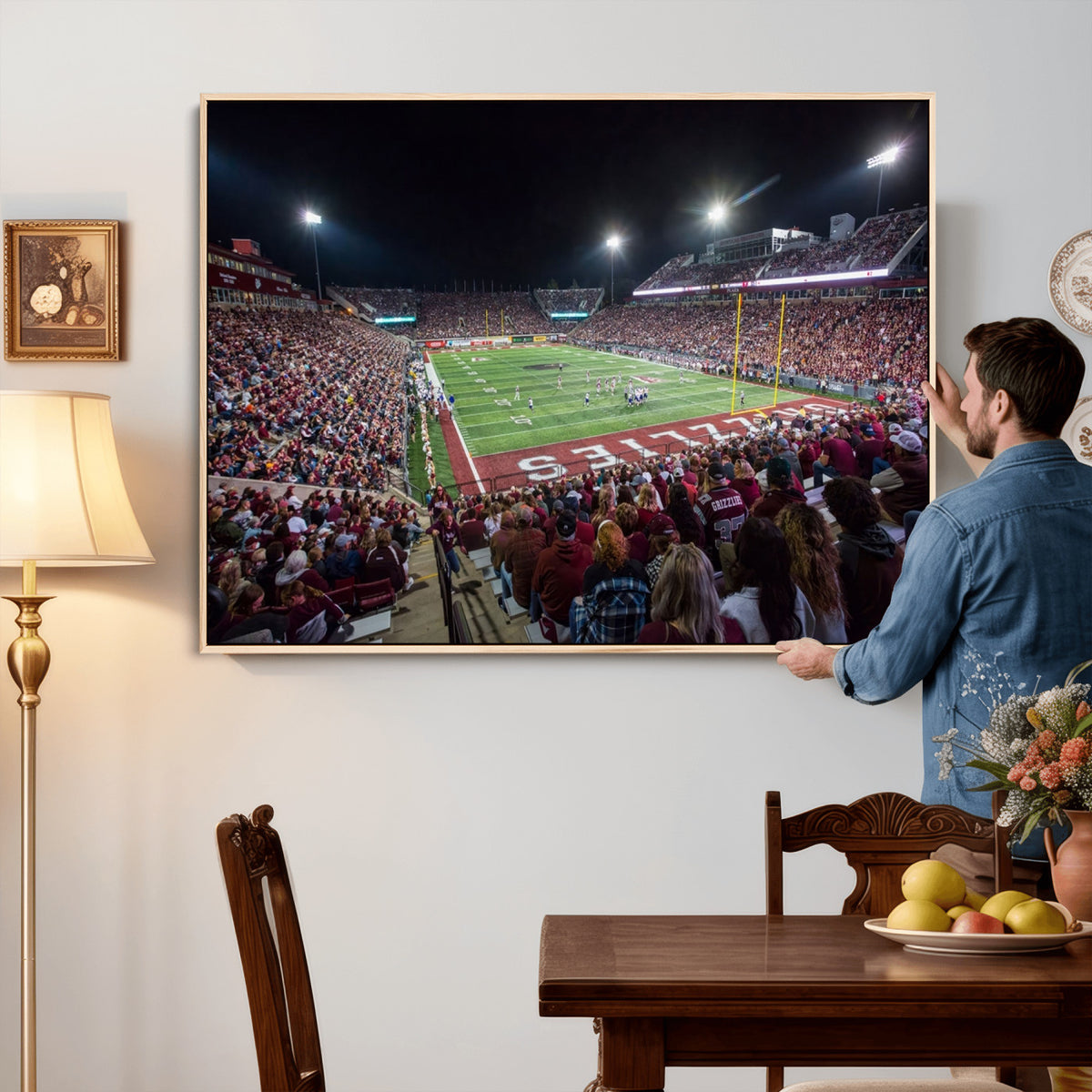 56191-MGV-CV-36X24 - Washington Grizzly Stadium American Football Wall Art Canvas Print, Sports Wall Art Print, Game Room Decor-1