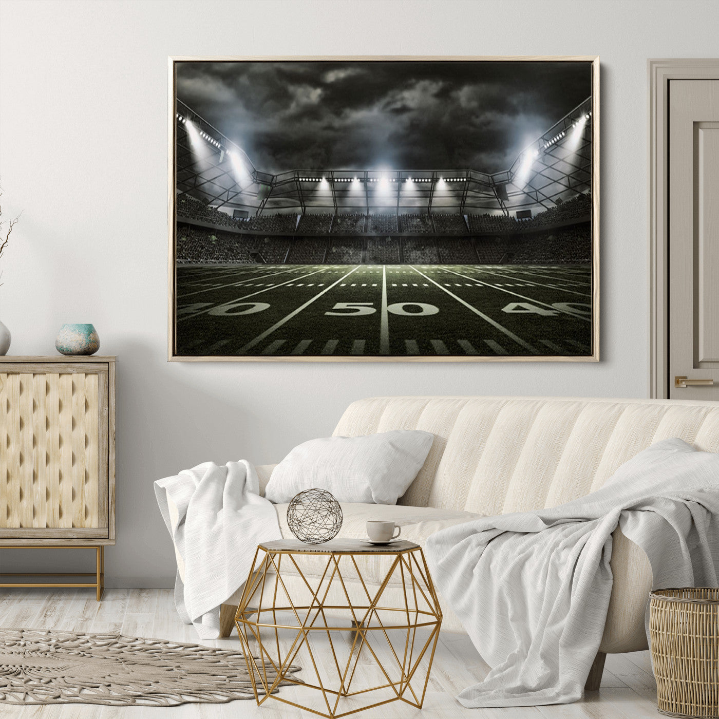 90107-MGV-CV-36X24-American Football Stadium Wall Art Canvas Print, Stadium Sport Wall Art Print