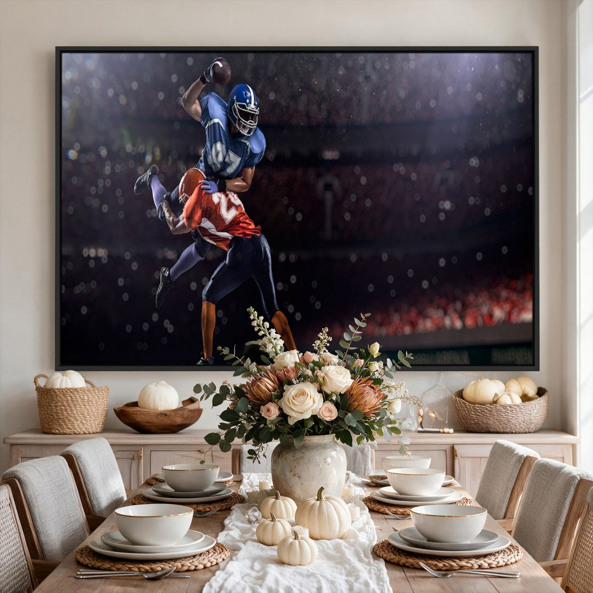 68009-MGV-CV-36X24 - American Football Wall Art Canvas Print, Stadium Sport Wall Art Print