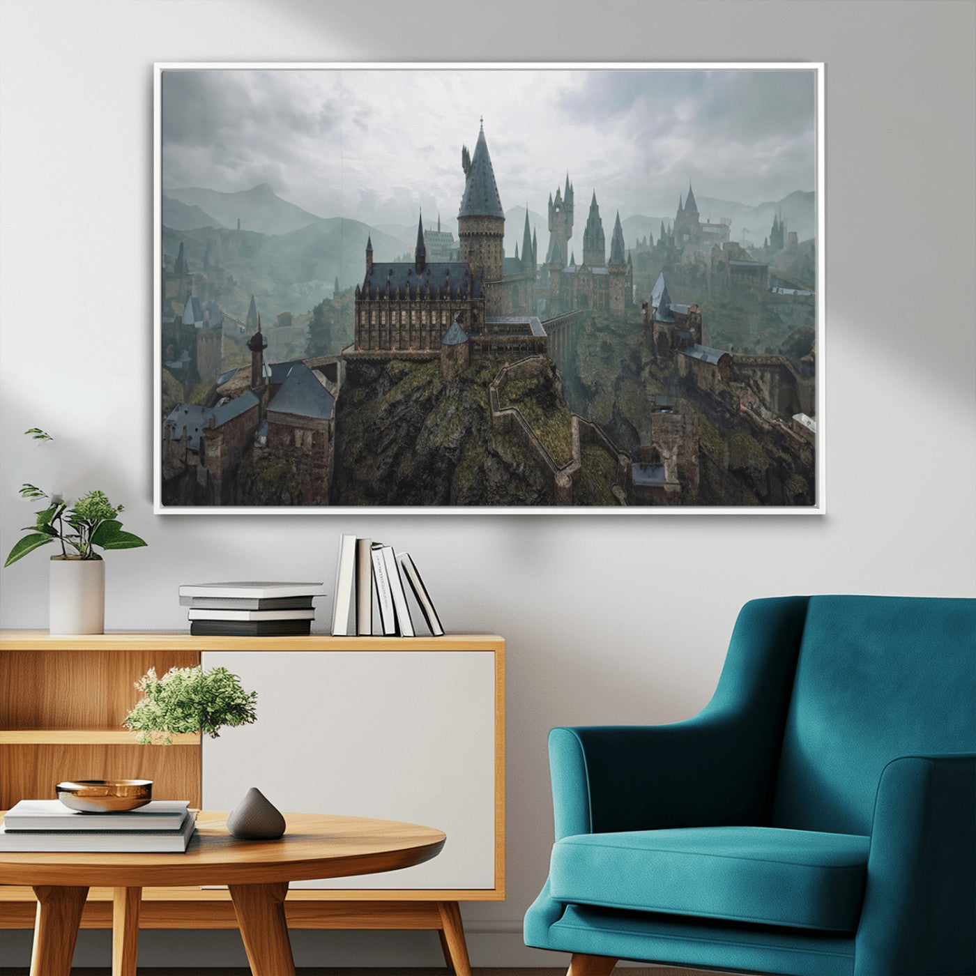 MGV-FC-36X24 - Disney Castle Wall Art Canvas Print, Living Kids Home Room Decor Art Print