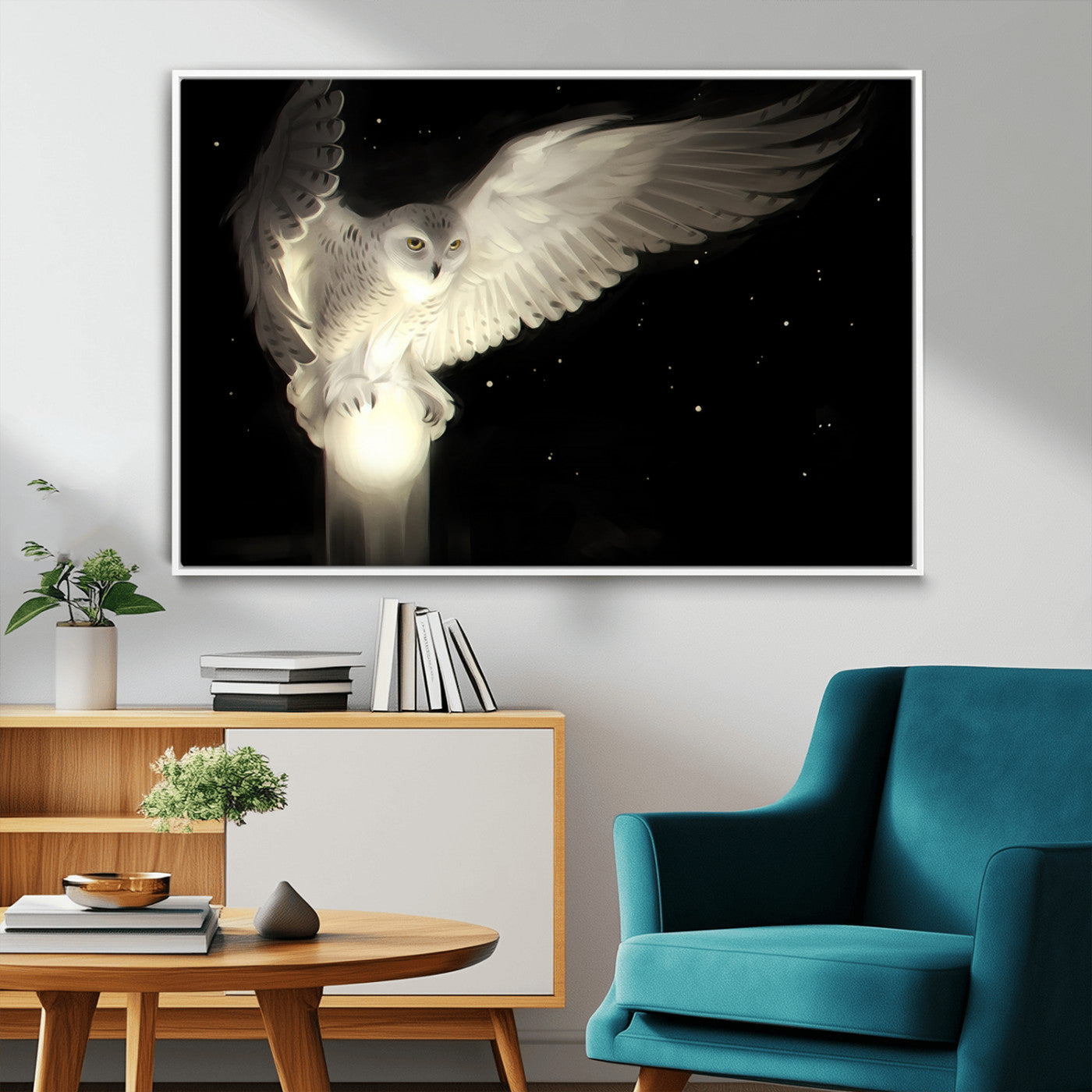 MGV-FC-36X24 - Night Owl Art -  Illuminating the Darkness – Unique Animal-Inspired Wall Art for Modern Decor |