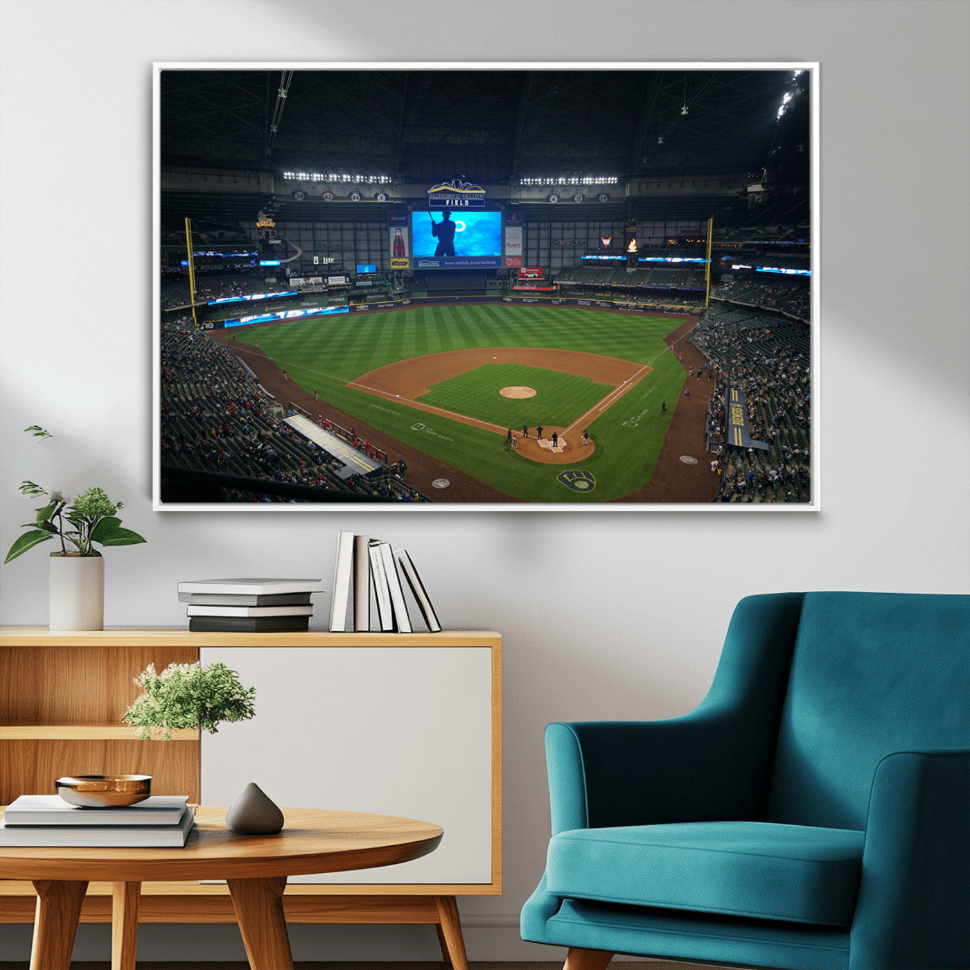 MGV-FC-36X24 - Milwaukee Brewers Baseball Art Print - American Family Field Stadium Wall Art Canvas Print