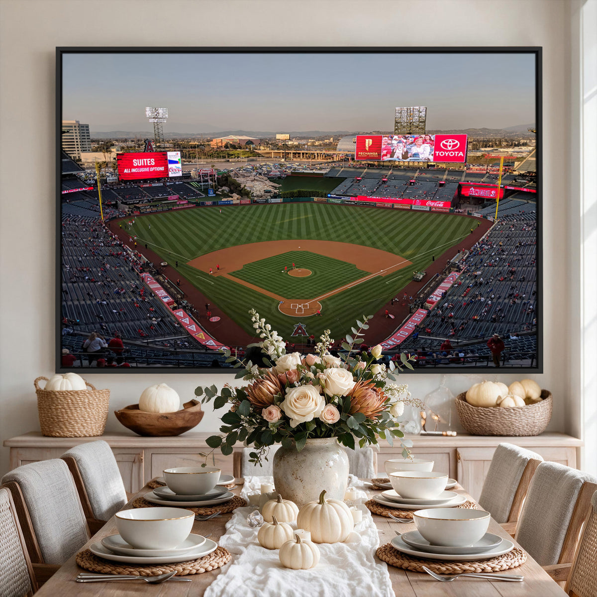 45864-MGV-CV-36X24 - Los Angeles Angels Baseball Canvas Print, Anaheim Angel Stadium Wall Art