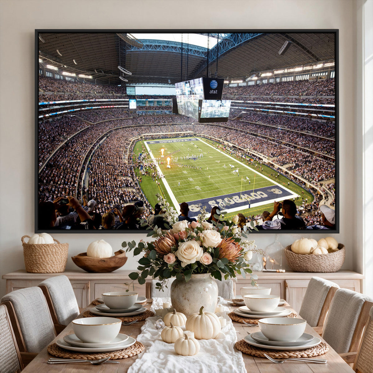 82096-MGV-CV-36X24 - Dallas Cowboys Football Team Print - Arlington AT&T Stadium Wall Art Canvas Print