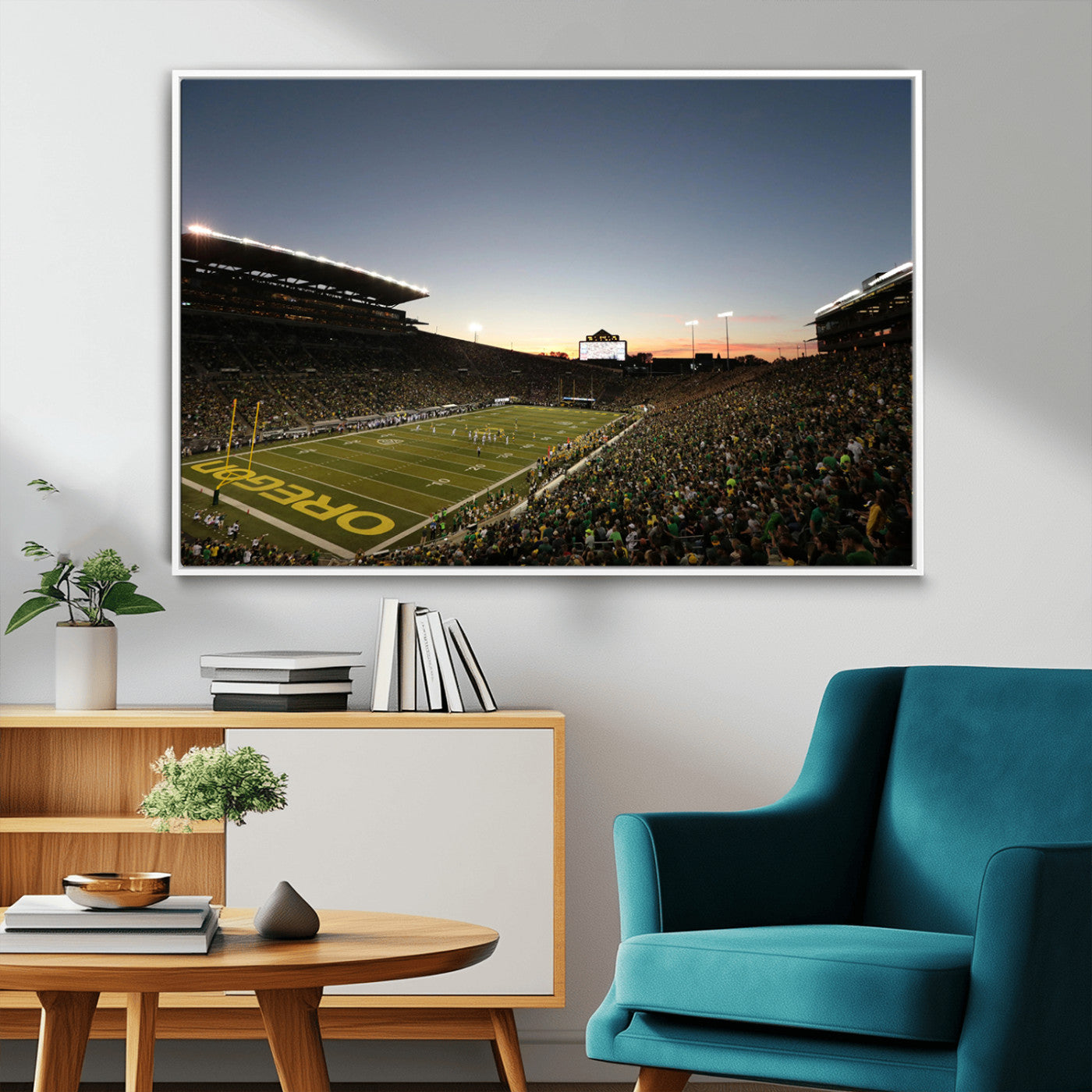 MGV-FC-36X24 - Oregon Ducks Football Team Print - Eugene Autzen Stadium Wall Art Canvas Print