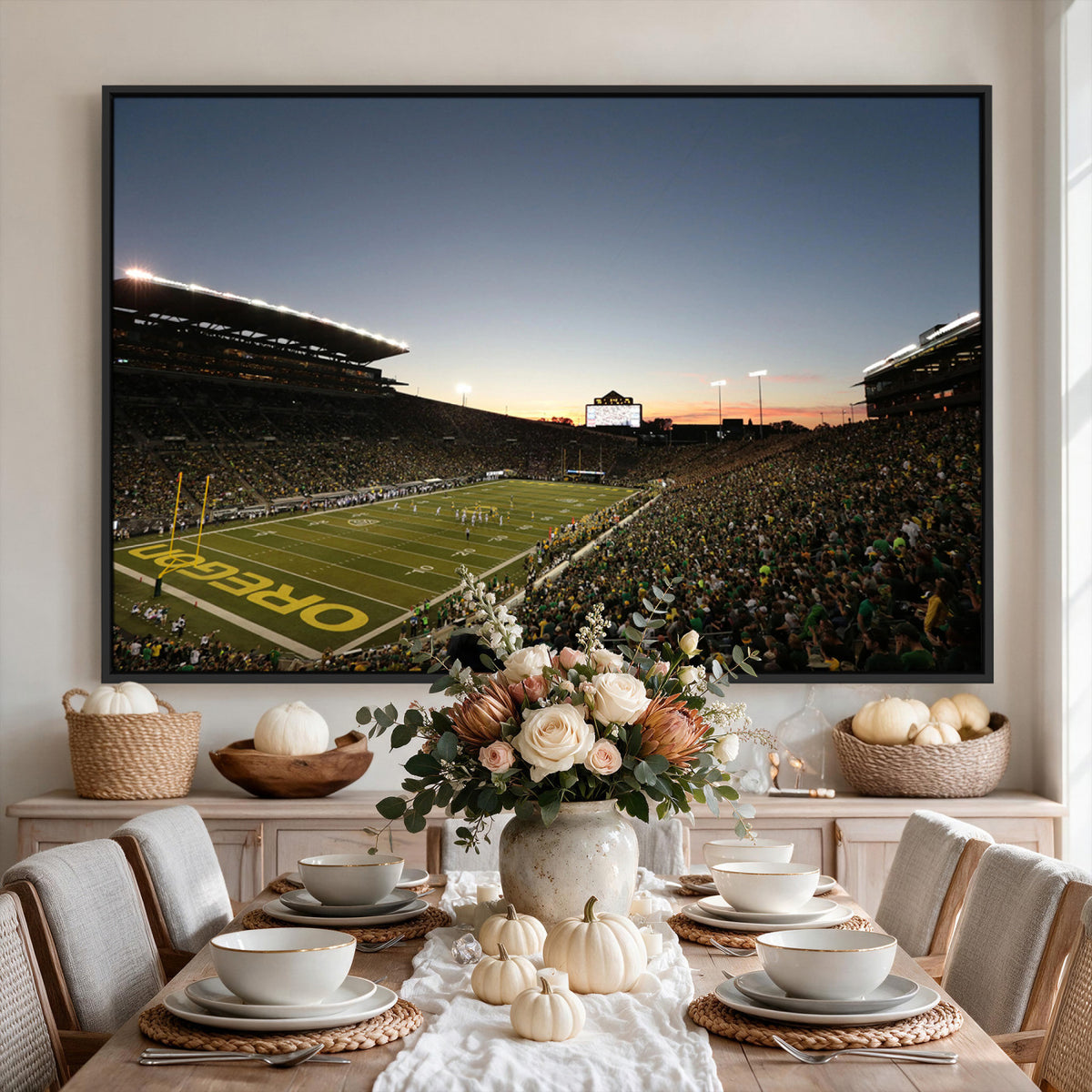 21429-MGV-CV-36X24 - Oregon Ducks Football Team Print - Eugene Autzen Stadium Wall Art Canvas Print