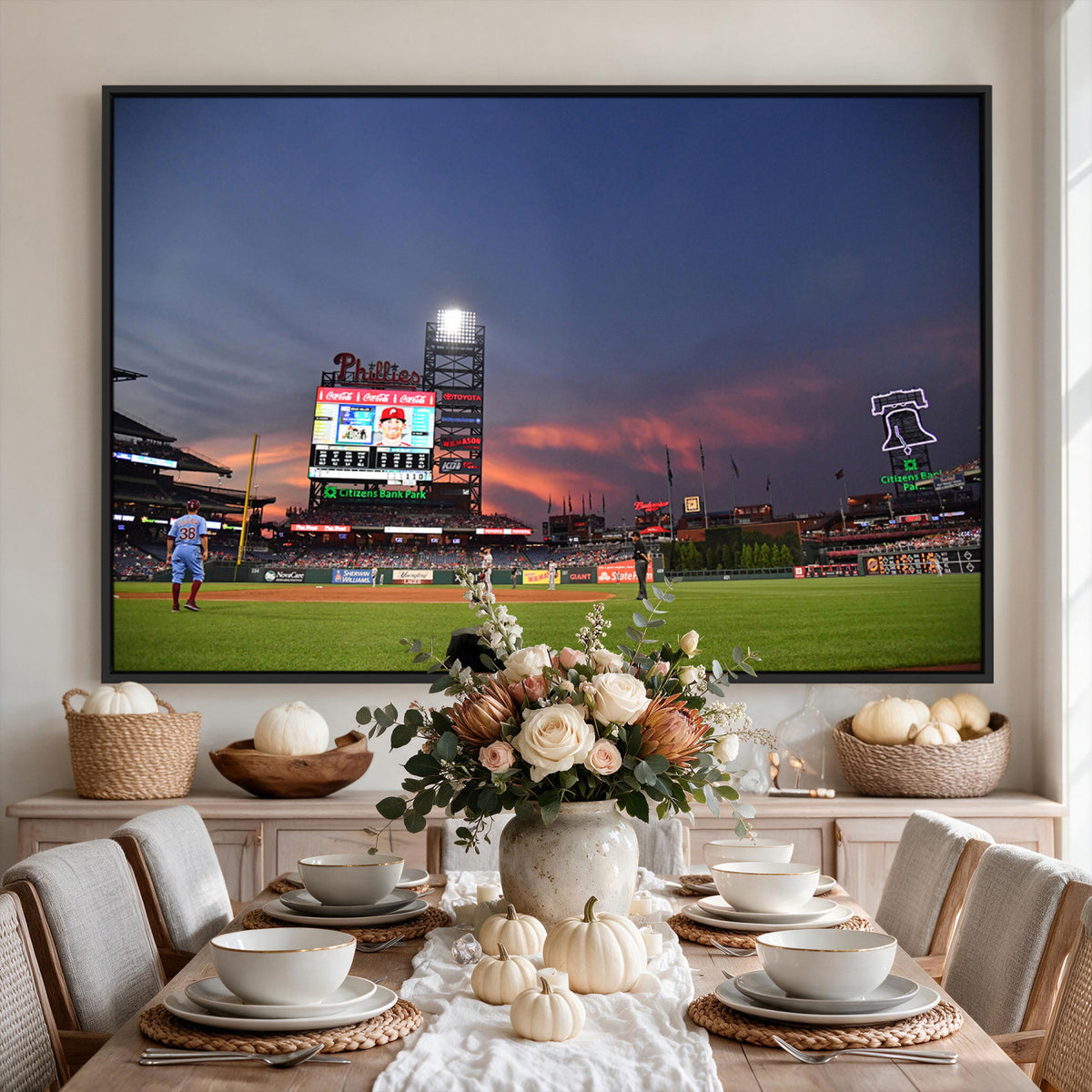 22594-MGV-CV-36X24 - Philadelphia Phillies Baseball Print - Philadelphia Citizens Bank Park Stadium Wall Art, Phillies