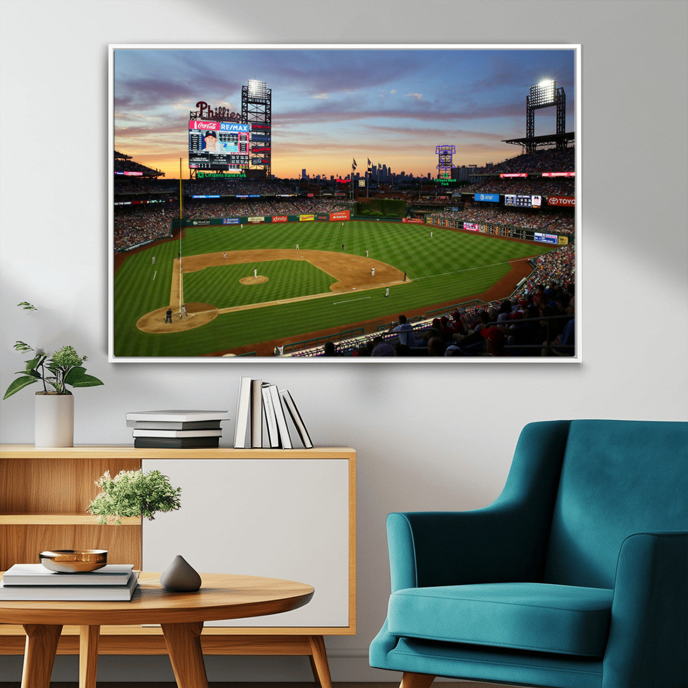 MGV-FC-36X24 - Citizens Bank Park Philadelphia Phillies Wall Art Canvas | 3-Panel Canvas Print of Phillies Stadium