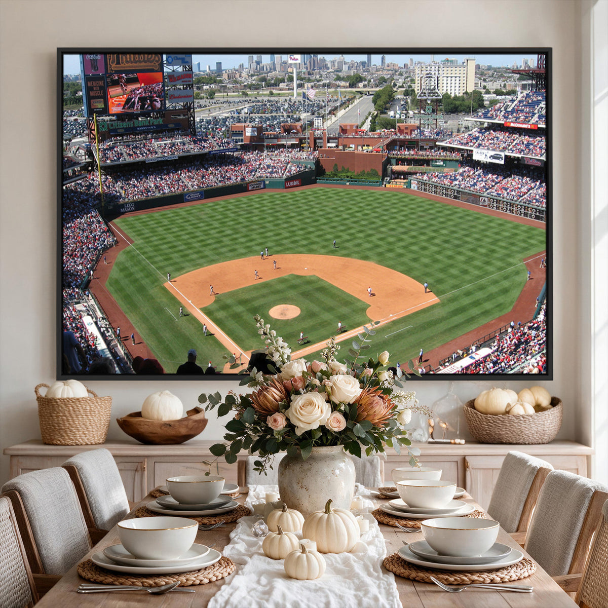 85755-MGV-CV-36X24 - Philadelphia Phillies Baseball Team Print - Philadelphia Citizens Bank Park Stadium Wall Art Canvas