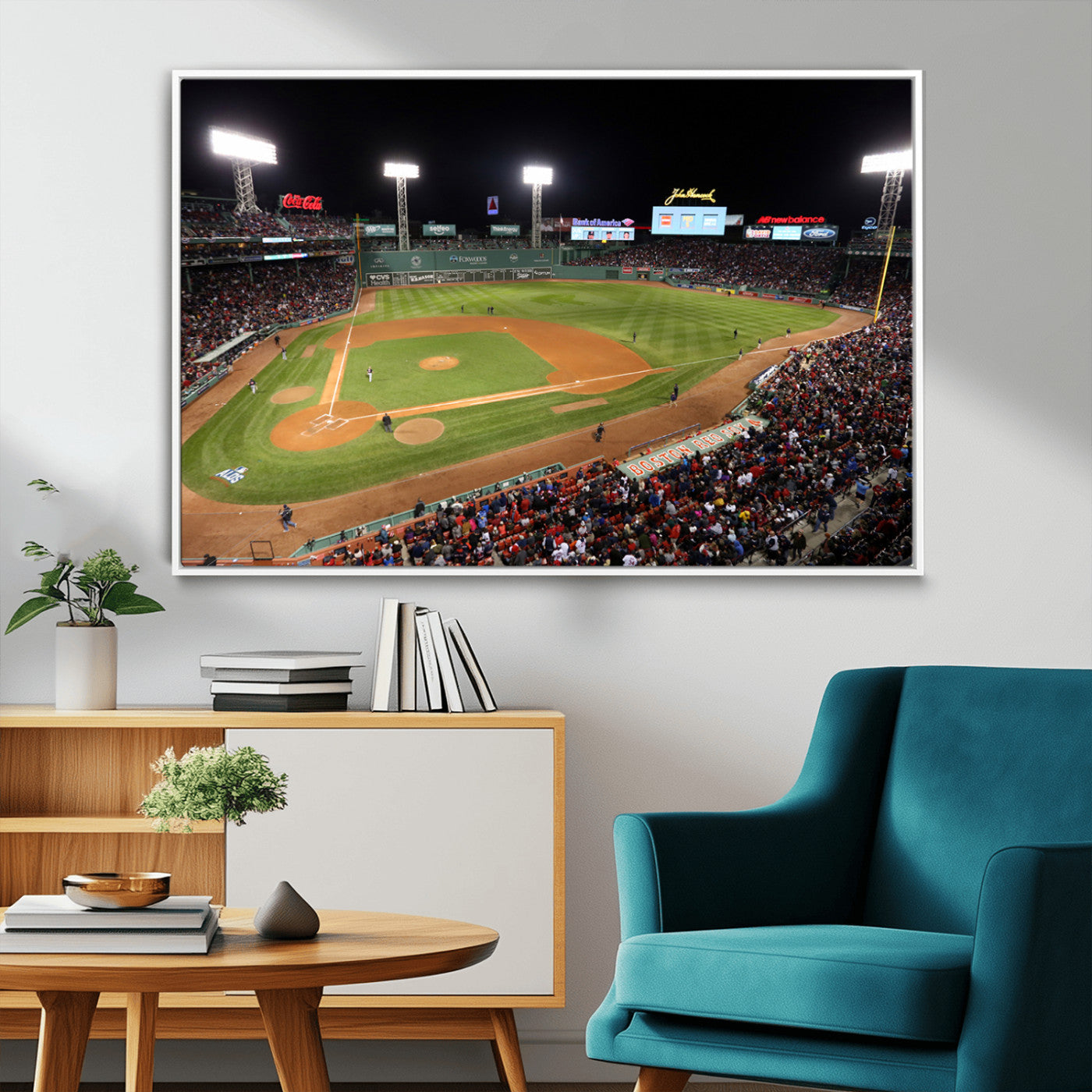 MGV-FC-36X24 - Boston Red Sox Baseball Team Print - Massachusetts Fenway Park Stadium Wall Art Canvas Print