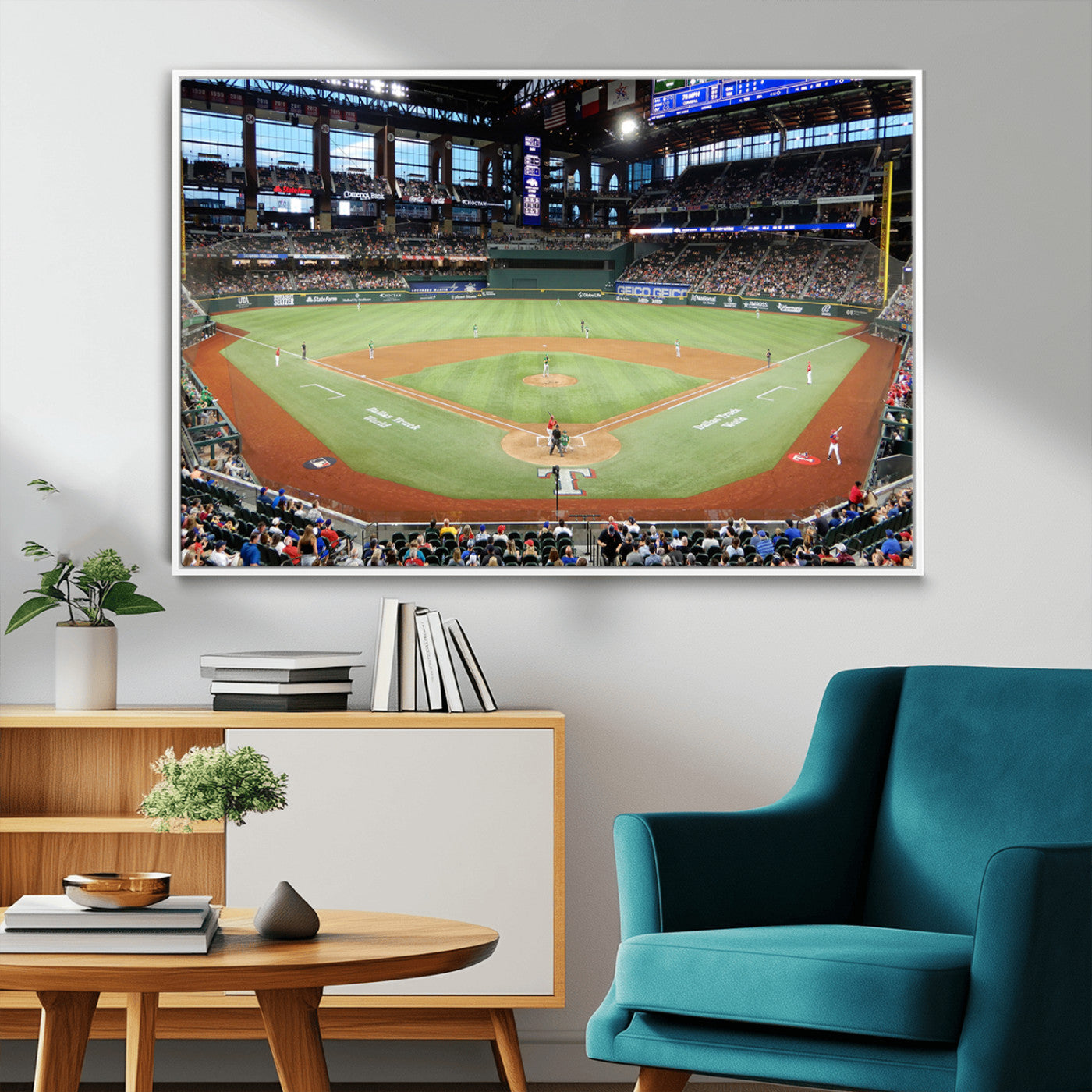 MGV-FC-36X24 - Texas Rangers Baseball Team Print - Arlington Globe Life Field Stadium Canvas Print Wall Art
