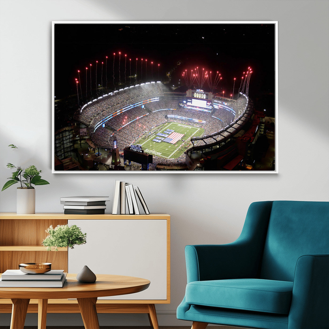 MGV-FC-36X24 - New England Patriots Team Print Wall Art- Foxborough Gillette Stadium Wall Art Canvas Print