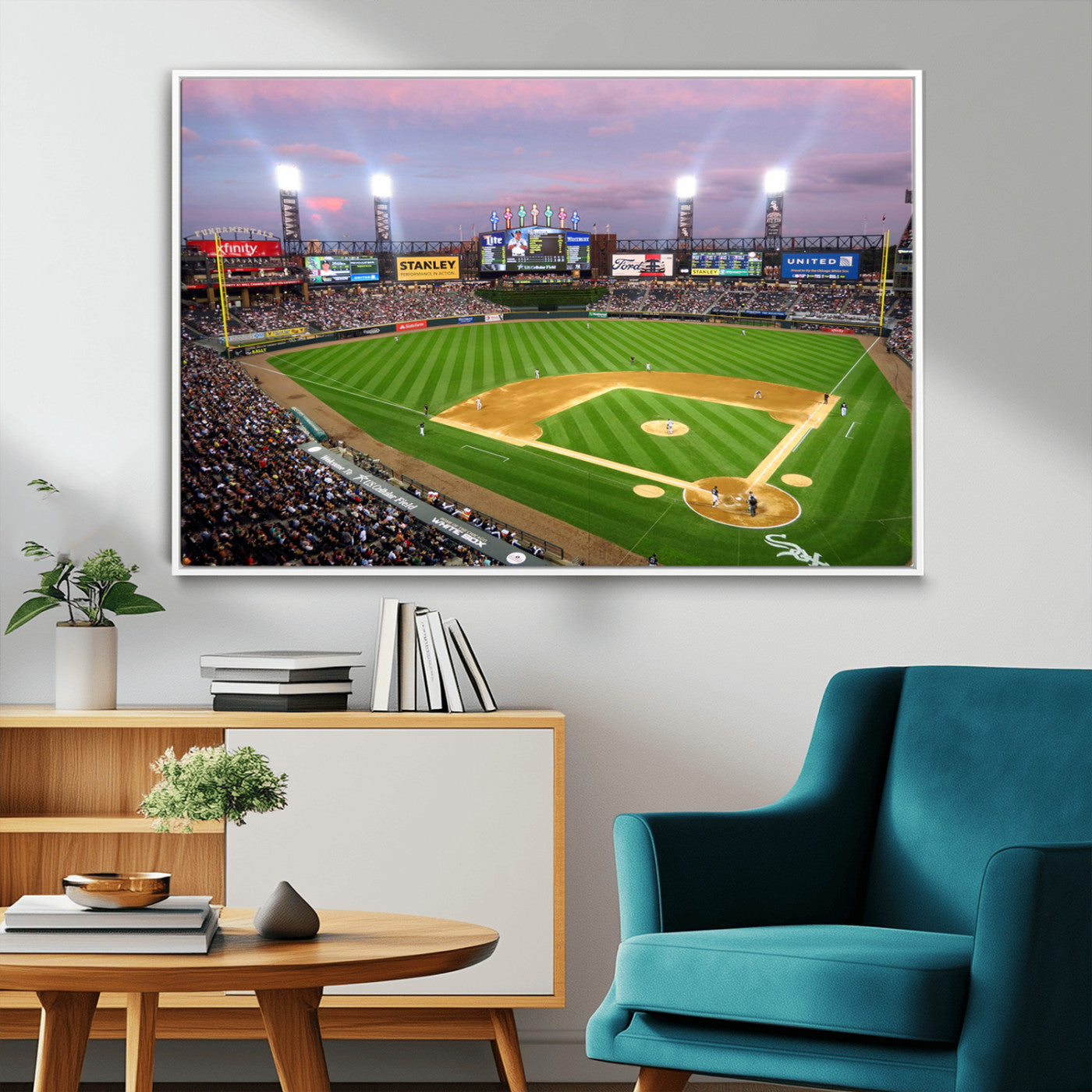 MGV-FC-36X24 - Chicago White Sox Baseball Team Print Canvas- Guaranteed Rate Field Stadium Wall Art Canvas Print