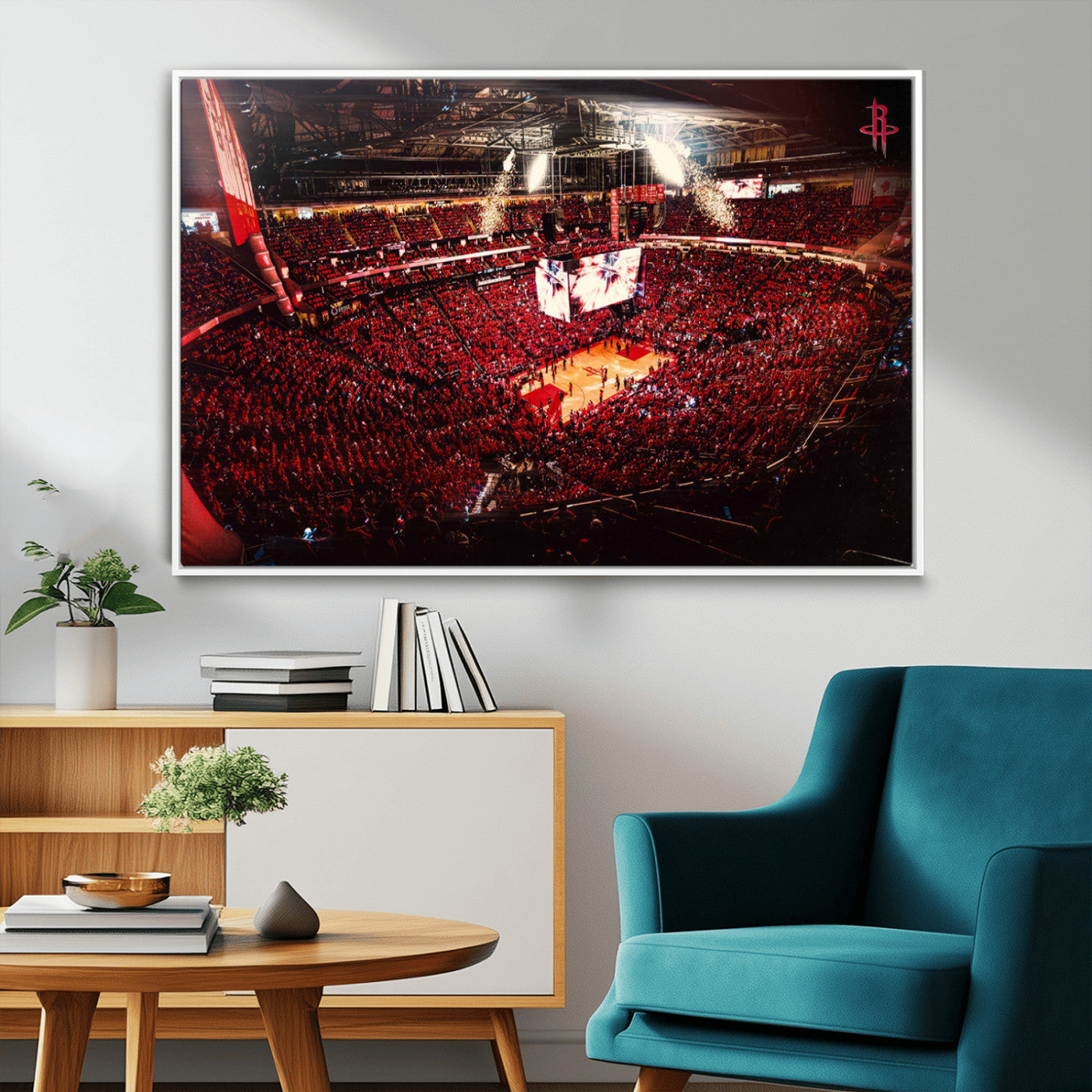 MGV-FC-36X24 - Houston Rockets Basketball Team Print Canvas- Houston Toyota Center Stadium Wall Art Canvas Print