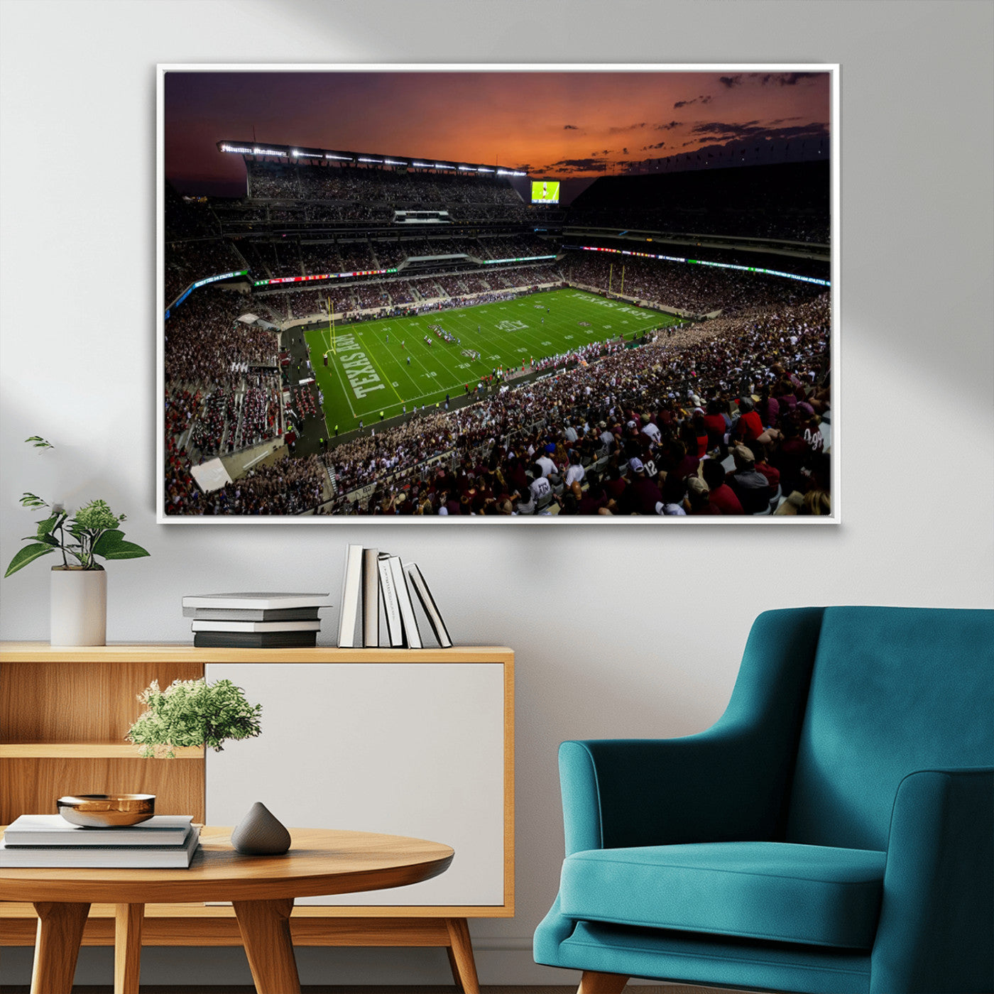 MGV-FC-36X24 - Texas A&M Aggies Football Team Print - College Station Kyle Field Stadium Wall Art Canvas Print