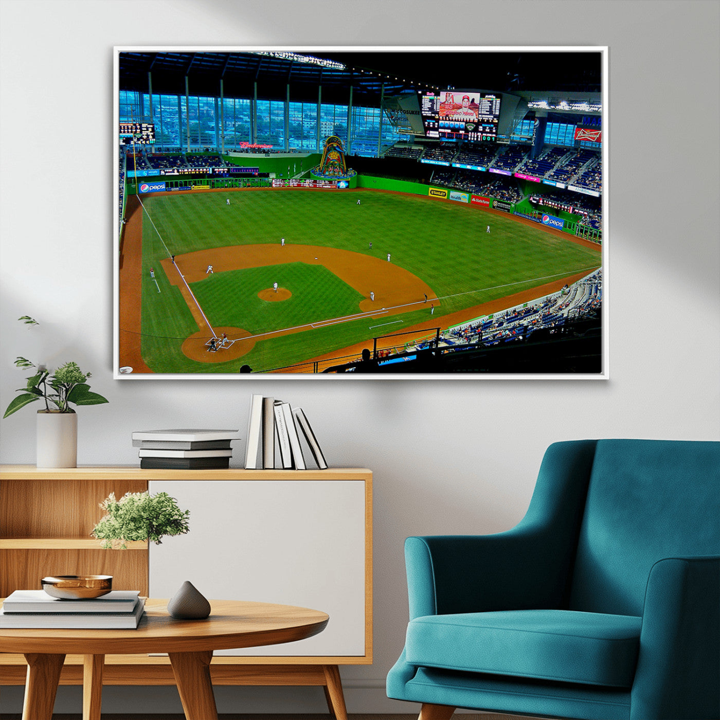 MGV-FC-36X24 - Miami Marlins Baseball Team Print - Miami LoanDepot Park Stadium Wall Art Canvas Print