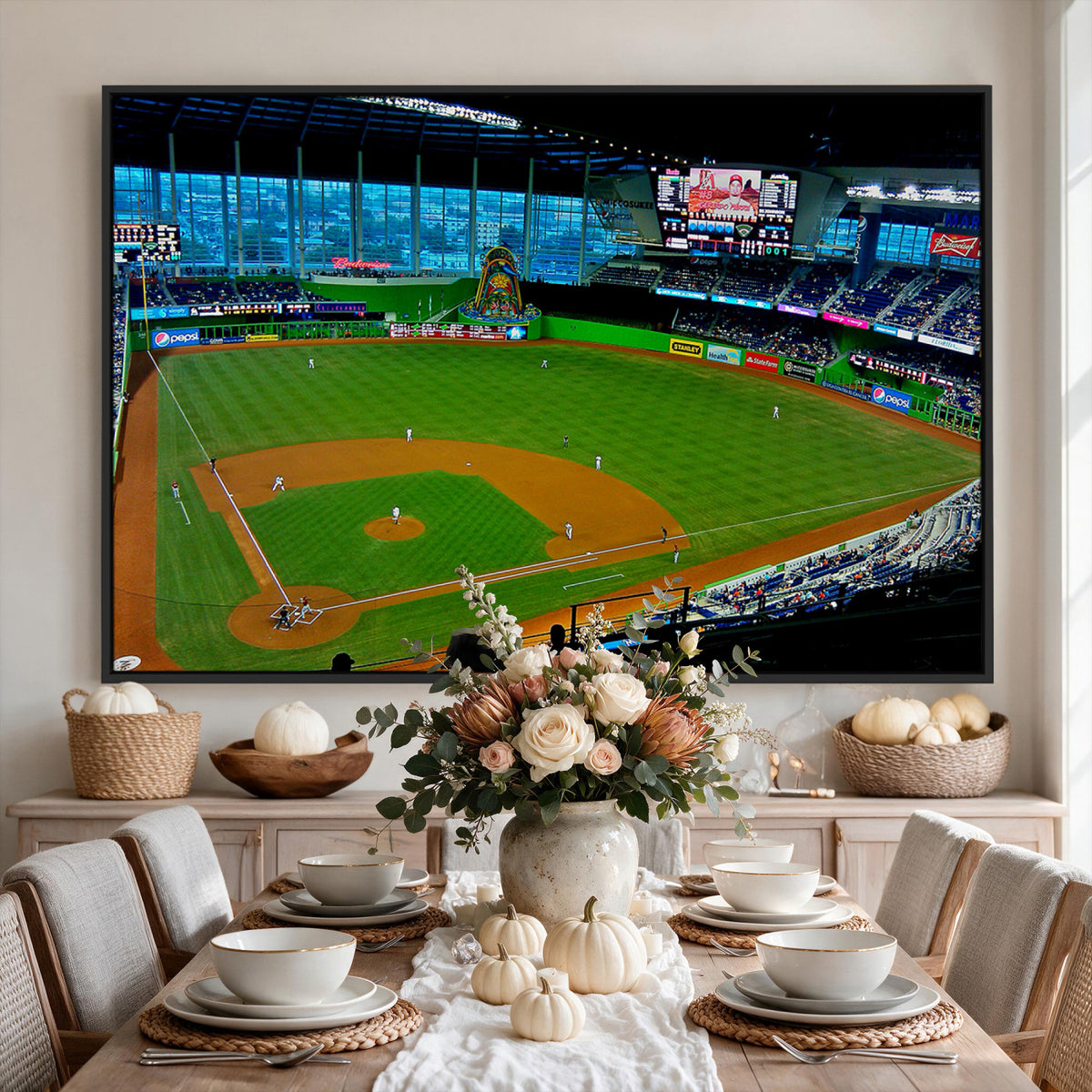 51207-MGV-CV-36X24 - Miami Marlins Baseball Team Print, Miami LoanDepot Park