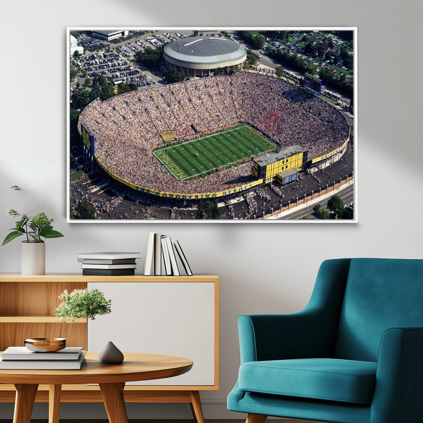 MGV-FC-36X24 - Michigan Wolverines Football Team Print - Ann Arbor Michigan Stadium Print, Michigan Wolverines