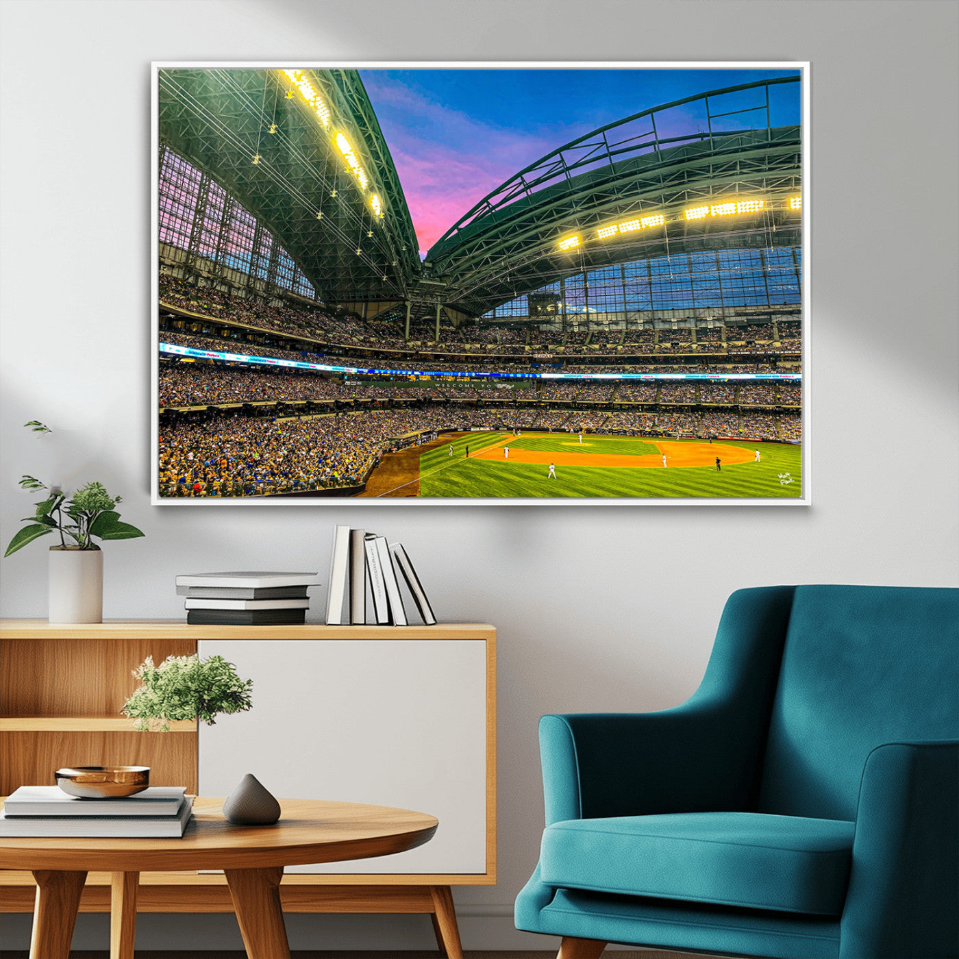MGV-FC-36X24 - Milwaukee Brewers Baseball Team Print Canvas- American Family Field Stadium Wall Art Canvas Print