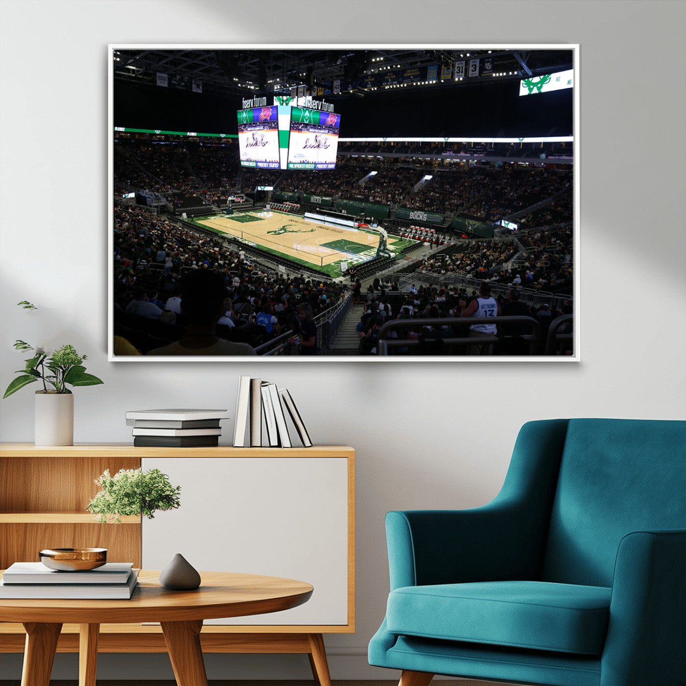 MGV-FC-36X24 - Milwaukee Bucks Basketball Print - Fiserv Forum Stadium Wall Art Canvas Print