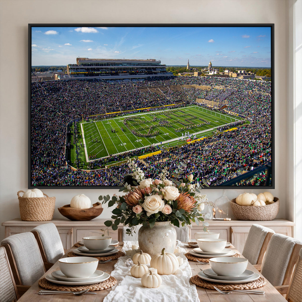 50114-MGV-CV-36X24 - Notre Dame Fighting Irish Football Team Print, Notre Dame Stadium Wall Art
