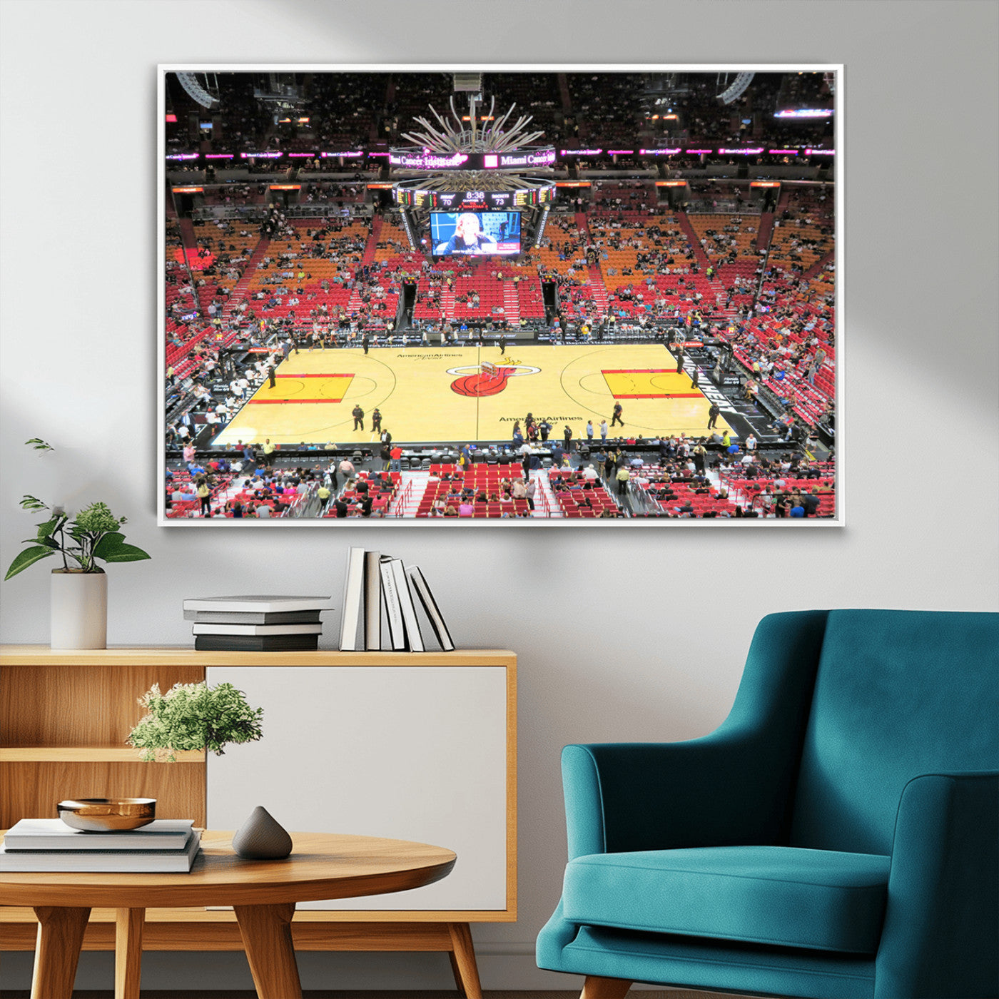 MGV-FC-36X24 - Miami Heat Basketball Team Print Wall Art- Kaseya Center Stadium Wall Art Canvas Print