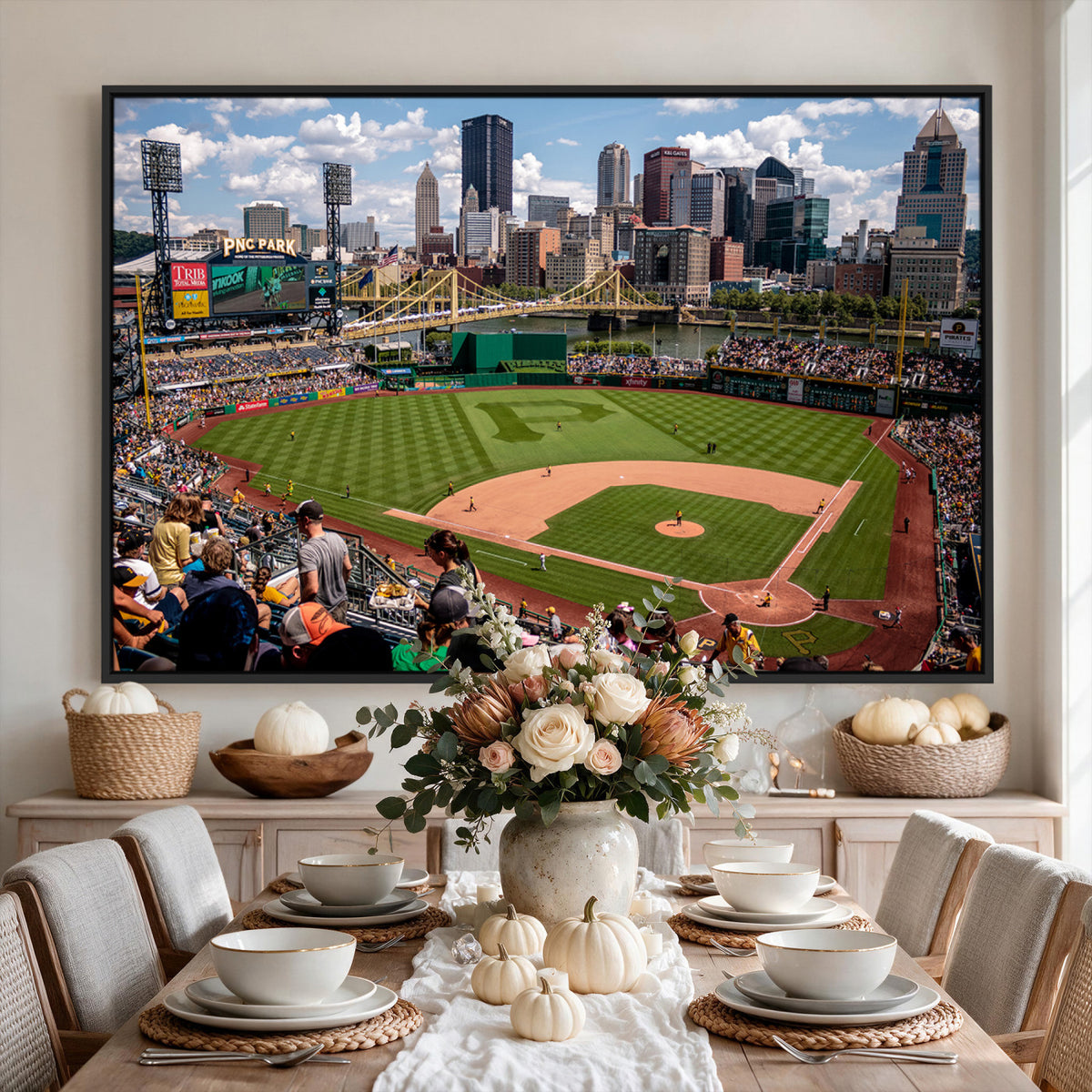 66872-MGV-CV-36X24 - Pittsburgh Pirates Baseball Team Print, PNC Park Stadium