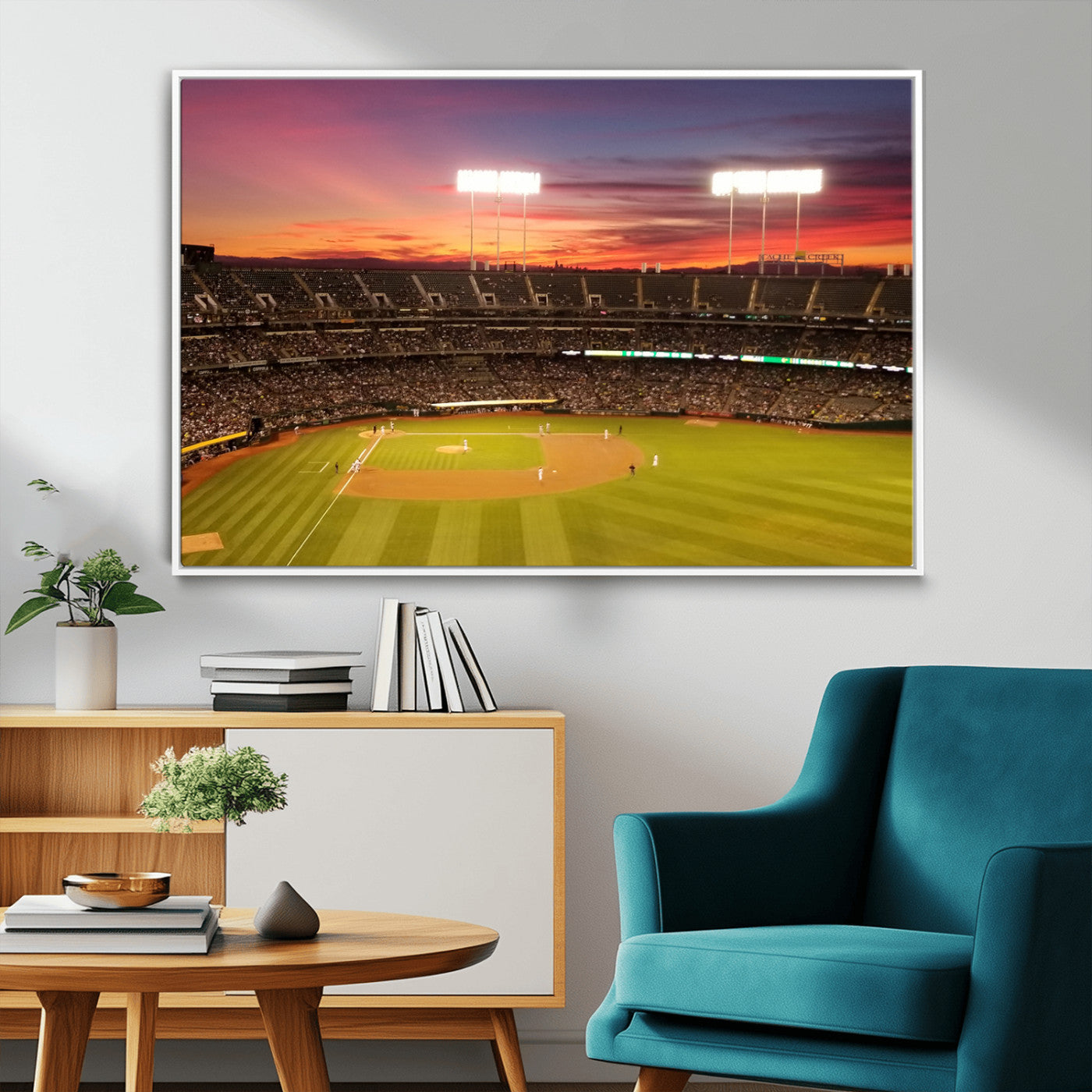MGV-FC-36X24 - Oakland Athletics Baseball Team Print - Oakland Coliseum Stadium Wall Art Canvas Print