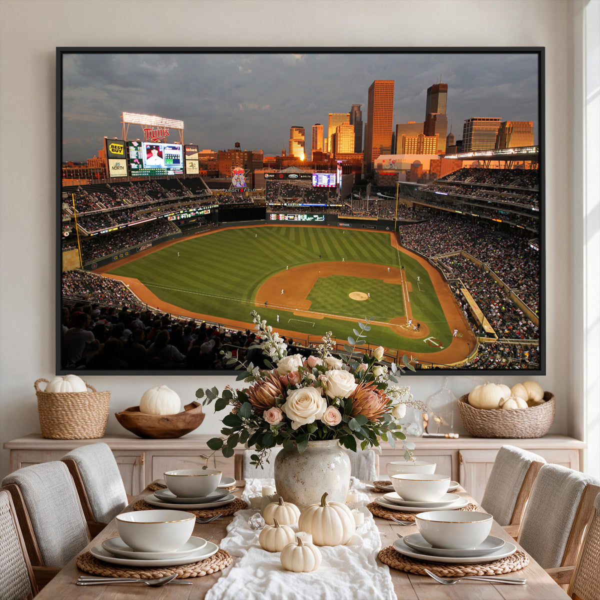 99822-MGV-CV-36X24 - Minnesota Twins Baseball Team Print, Minneapolis Target Field Stadium Wall Art