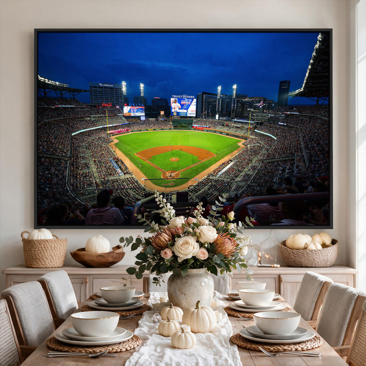 88590-MGV-CV-36X24 - Truist Park Night Game Canvas Art, Atlanta Braves Stadium
