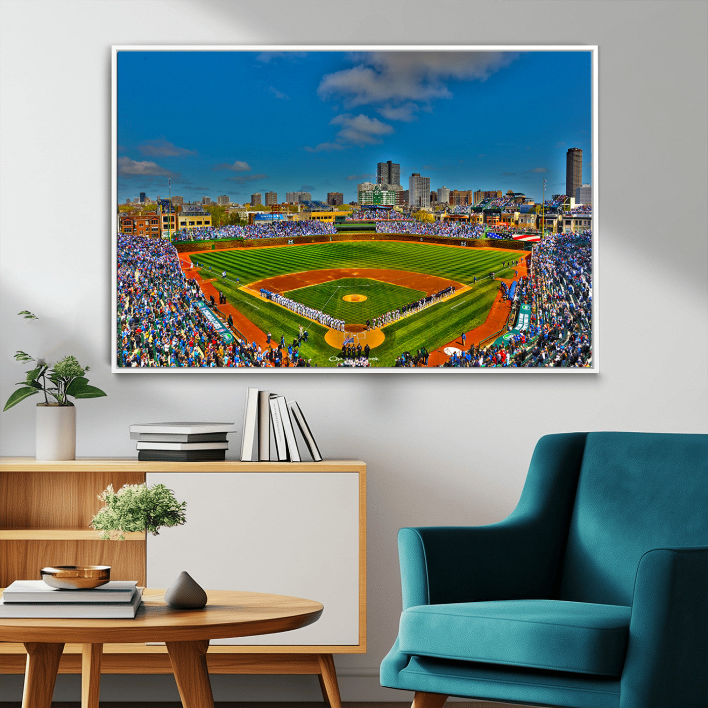 MGV-FC-36X24 - Wrigley Field Chicago Cubs Canvas Wall Art - Iconic Baseball Stadium Print for Sports Lovers - Ready