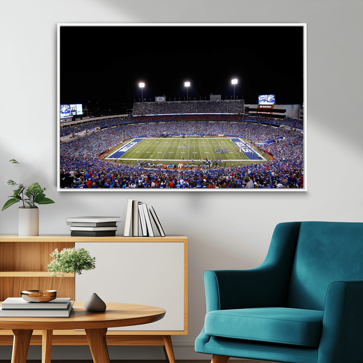 MGV-FC-36X24 - Buffalo Bills Wall Art - Buffalo Bills Stadium Canvas Print, Perfect Sports Decor for Living Rooms,