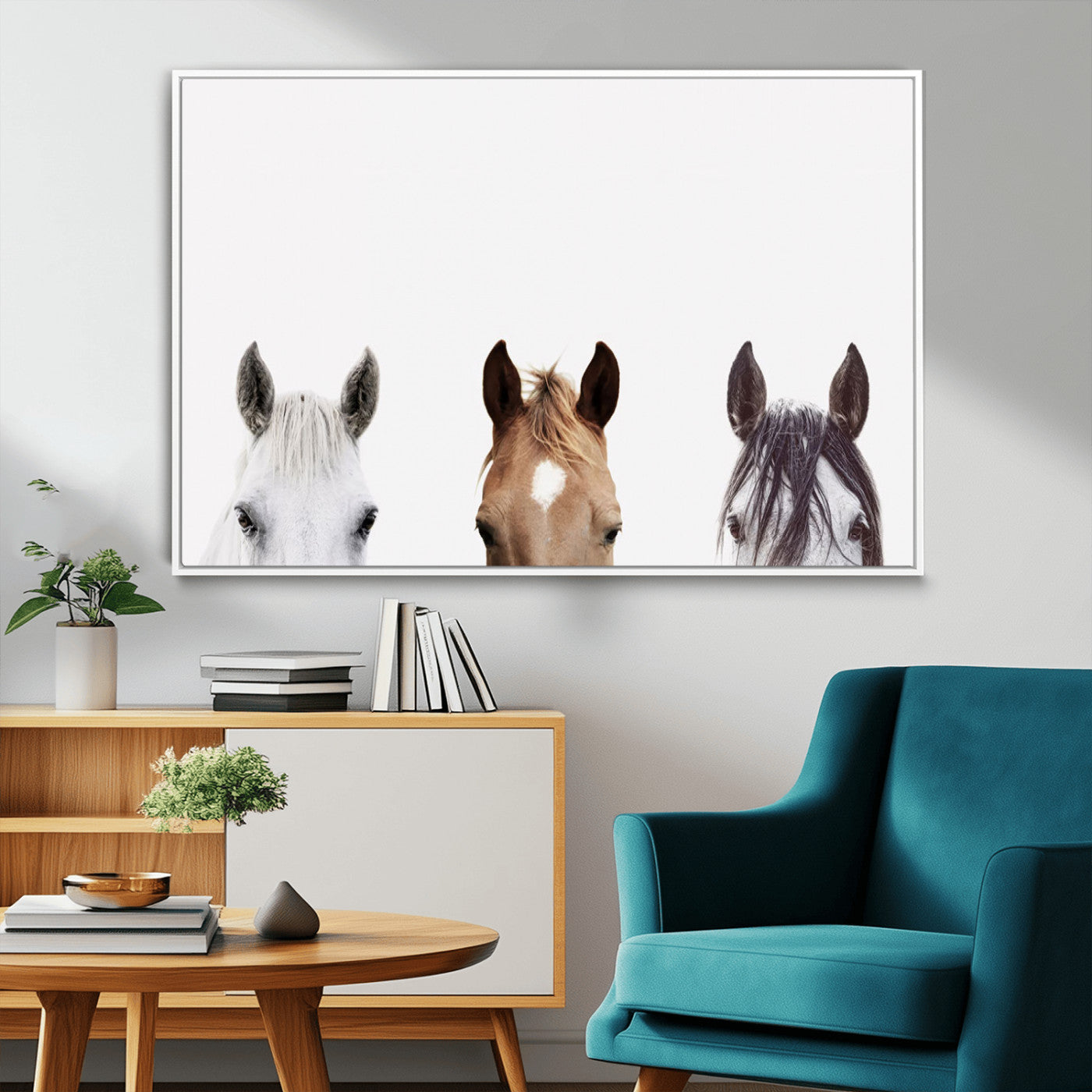 MGV-FC-36X24 - Horse Prints Set, Set of 3 Horse Wall Art, Horses Portraits, Farmhouse Wall Art, Farm Animals