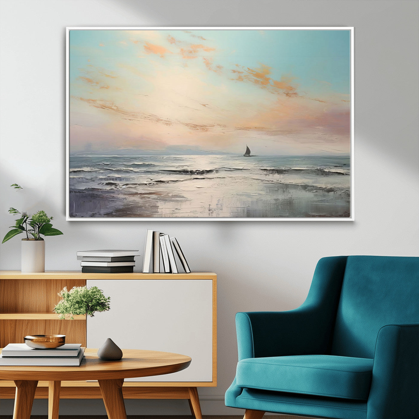 MGV-FC-36X24 - Abstract Ocean Wall Art -  Boat Wall Art Canvas Print
