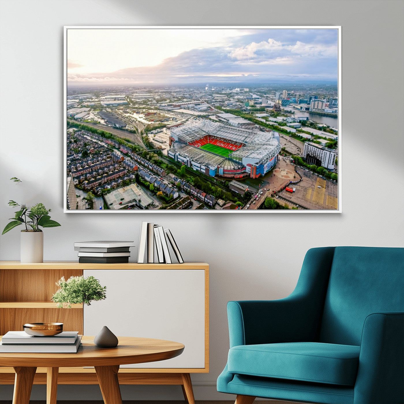 MGV-FC-36X24 - Old Trafford Manchester United Stadium Wall Art Canvas Print - Aerial View Stadium, Old Trafford