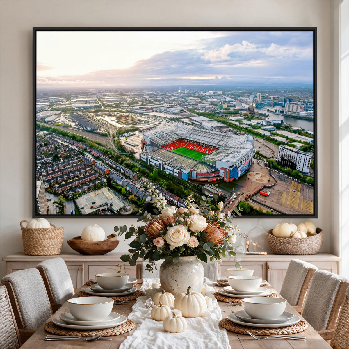 85657-MGV-CV-36X24 - Old Trafford Manchester United Stadium Wall Art Canvas Print