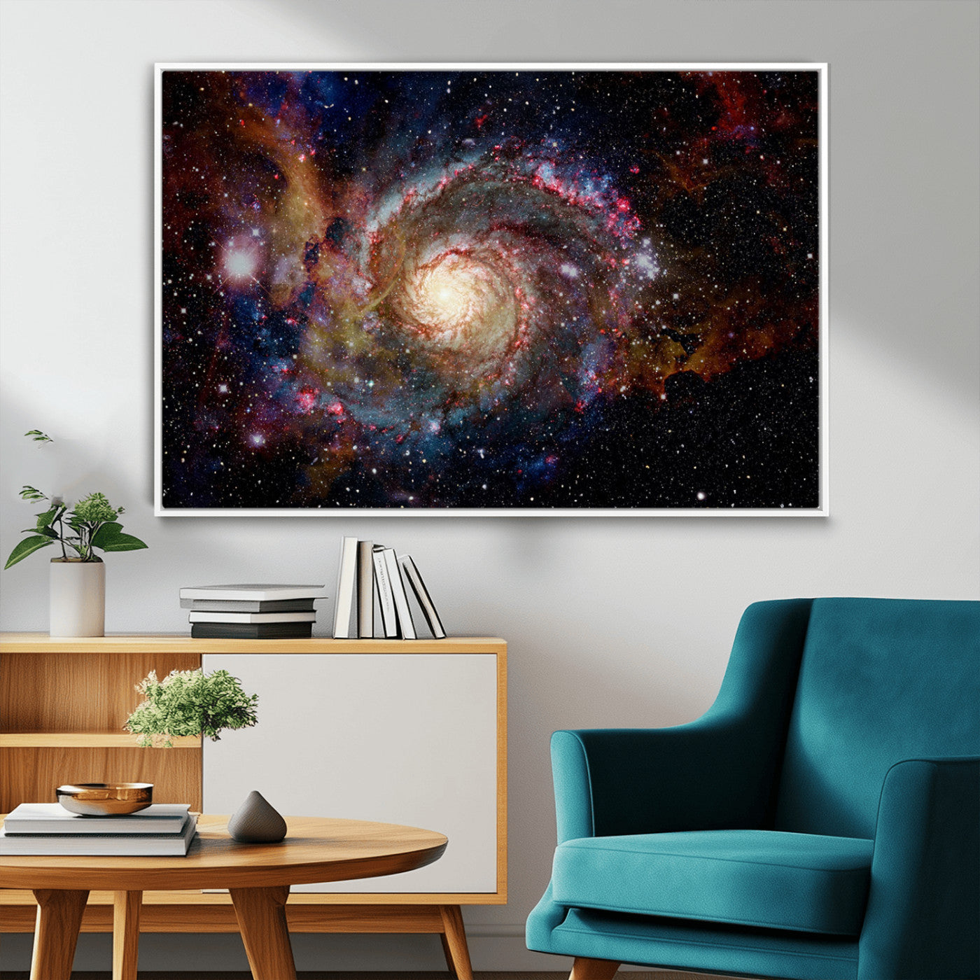 MGV-FC-36X24 - Nebula and Galaxies in Space Wall Art Canvas Print, Spiral Galaxy Wall Art Canvas Print