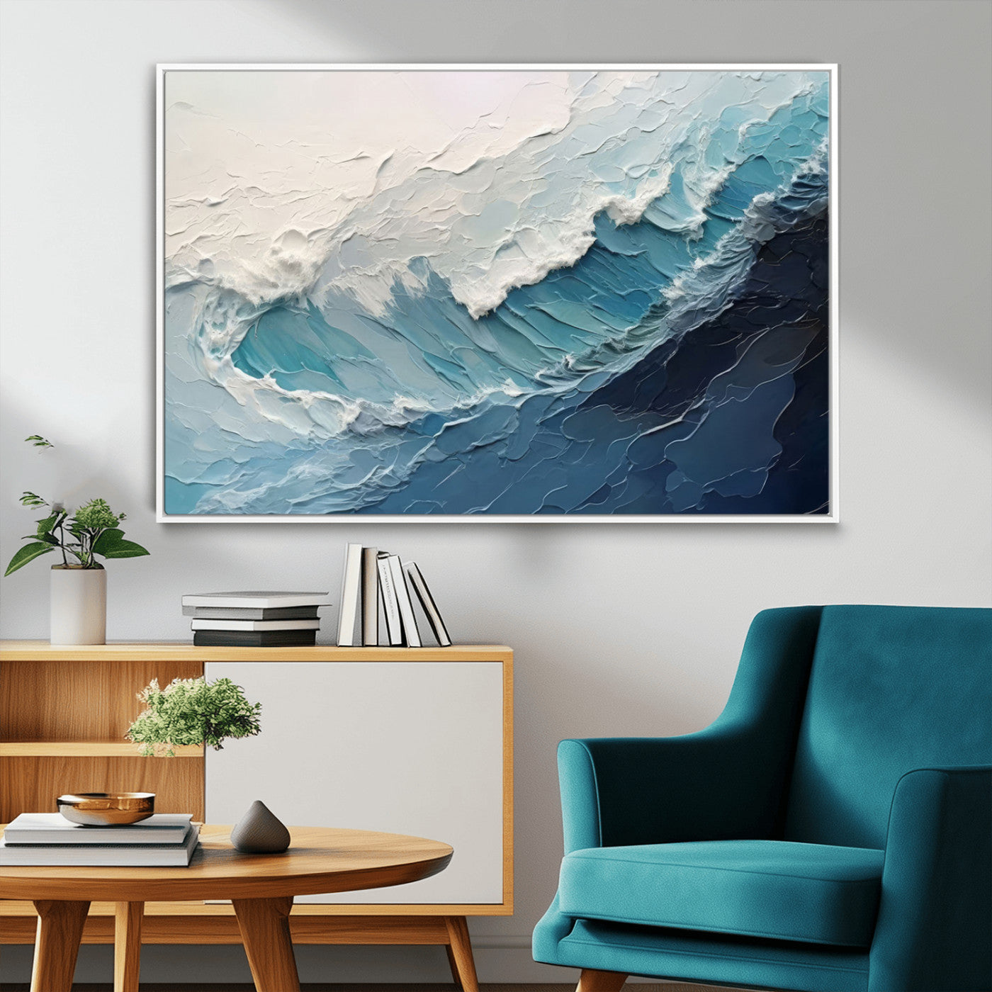 MGV-FC-36X24 - Ocean Wave Canvas Wall Art Print - Coastal Wall Decor for Living Room - Large Ocean Wave Wall Art