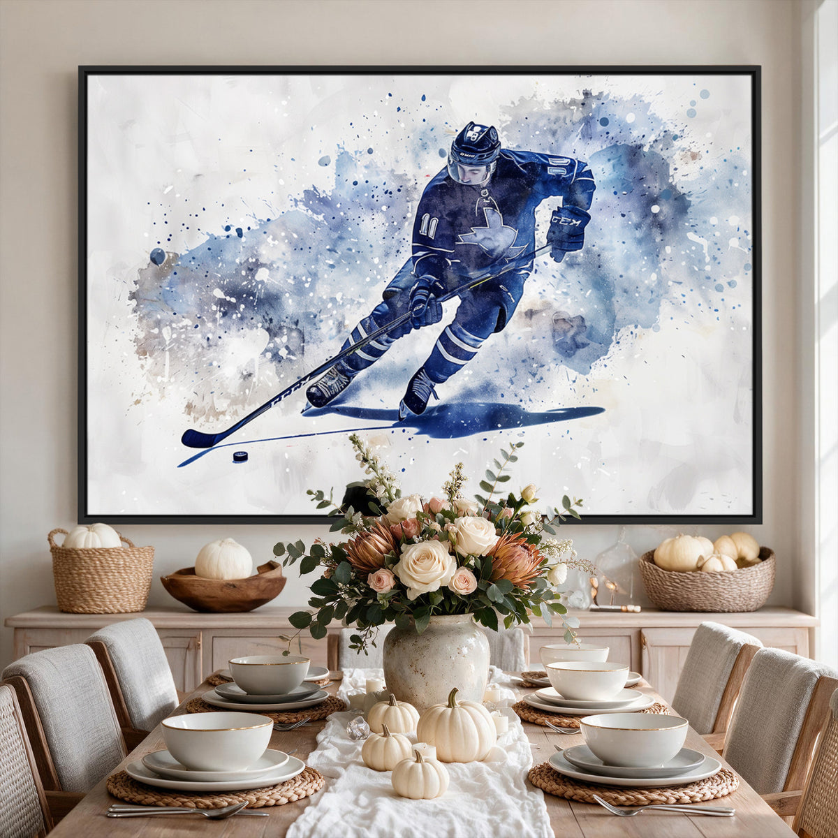 39795-MGV-CV-36X24 - Hockey Player Wall Art Canvas Print