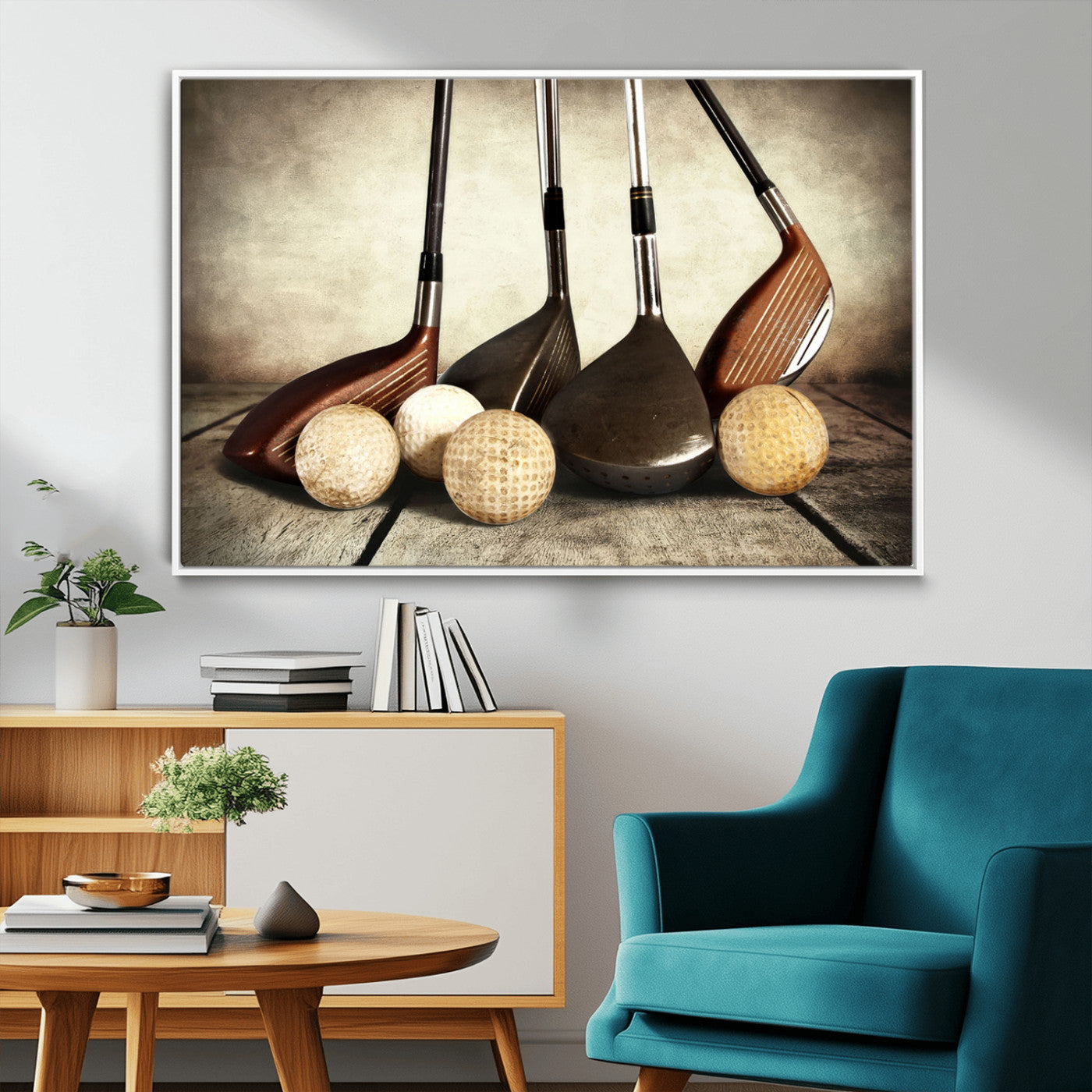 MGV-FC-36X24 - Vintage Golf Ball Art | Golf Decor for Man Cave or Office | Ready to Hang and Framed