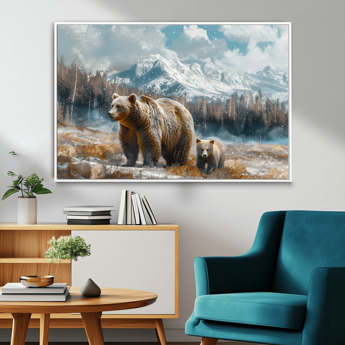 MGV-FC-36X24 - Bear and Baby Bear Wall Art Canvas Print