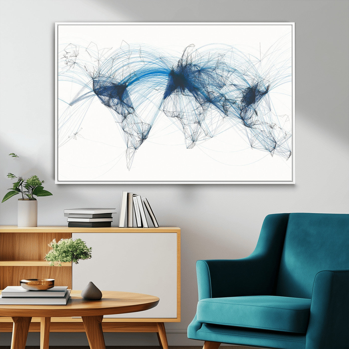 MGV-FC-36X24 - Push Pin World Map Canvas Print – Framed Wall Art for Couples to Track Their Travels – Anniversary