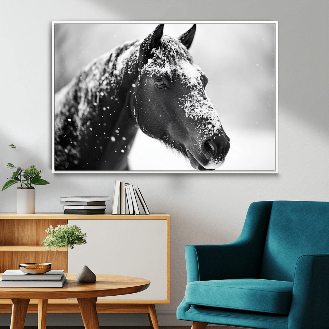 MGV-FC-36X24 - Horse Canvas Print - Winter Horse Snow Wall Art Canvas Print